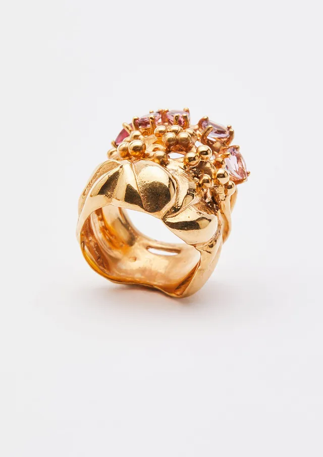 Voodoo Jewels Bold Shapes Tori anello oro tormaline goccia