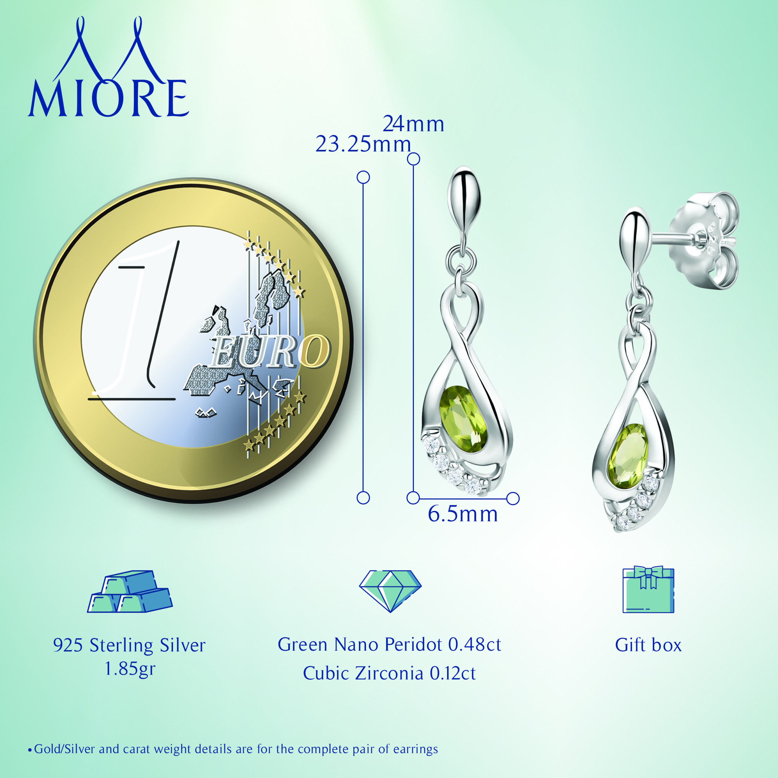 Miore Earrings orecchini argento 925 peridoto