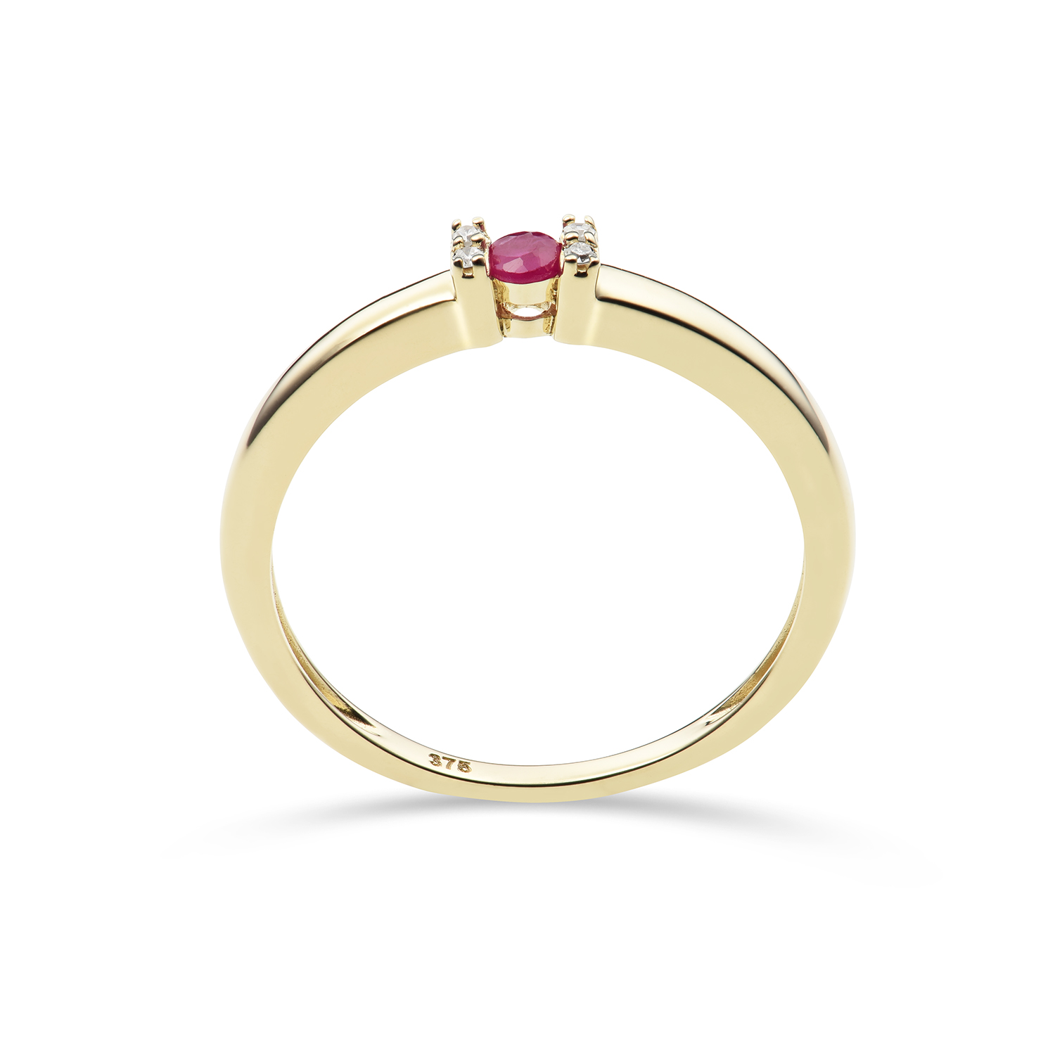 Miore Anello Oro Giallo 9Kt Rubino Naturale