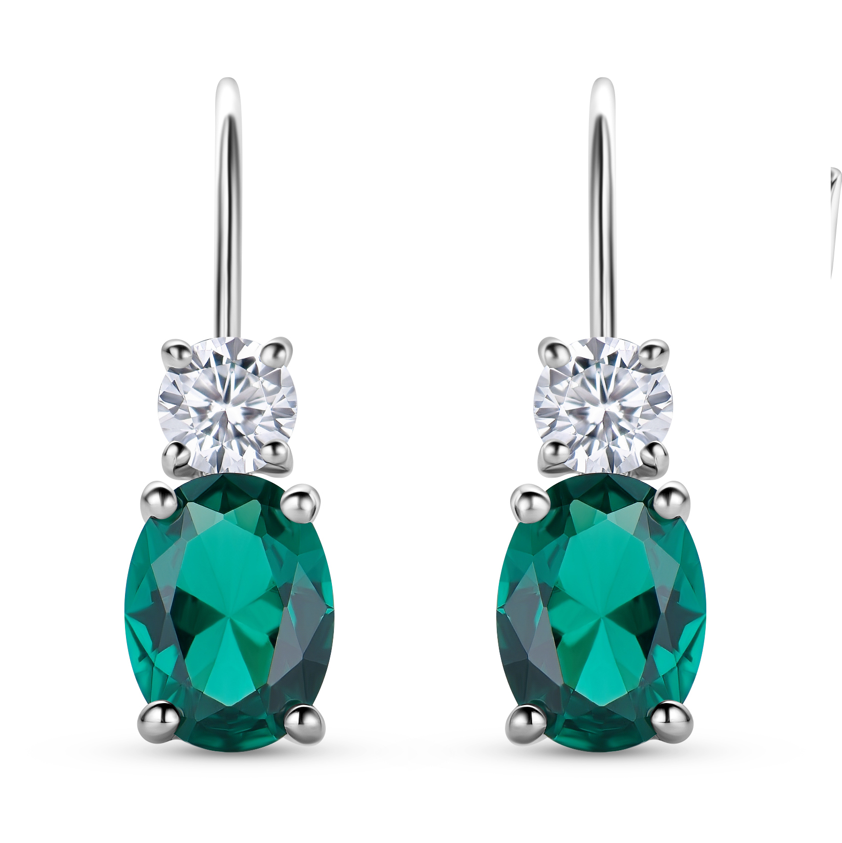 Miore Earrings orecchini argento 925 smeraldo creato