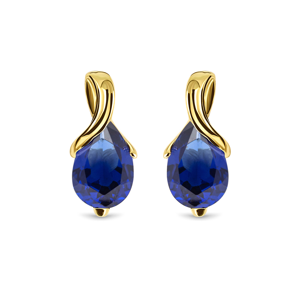 Miore Earrings Orecchini Oro Giallo 14Kt Zaffiro