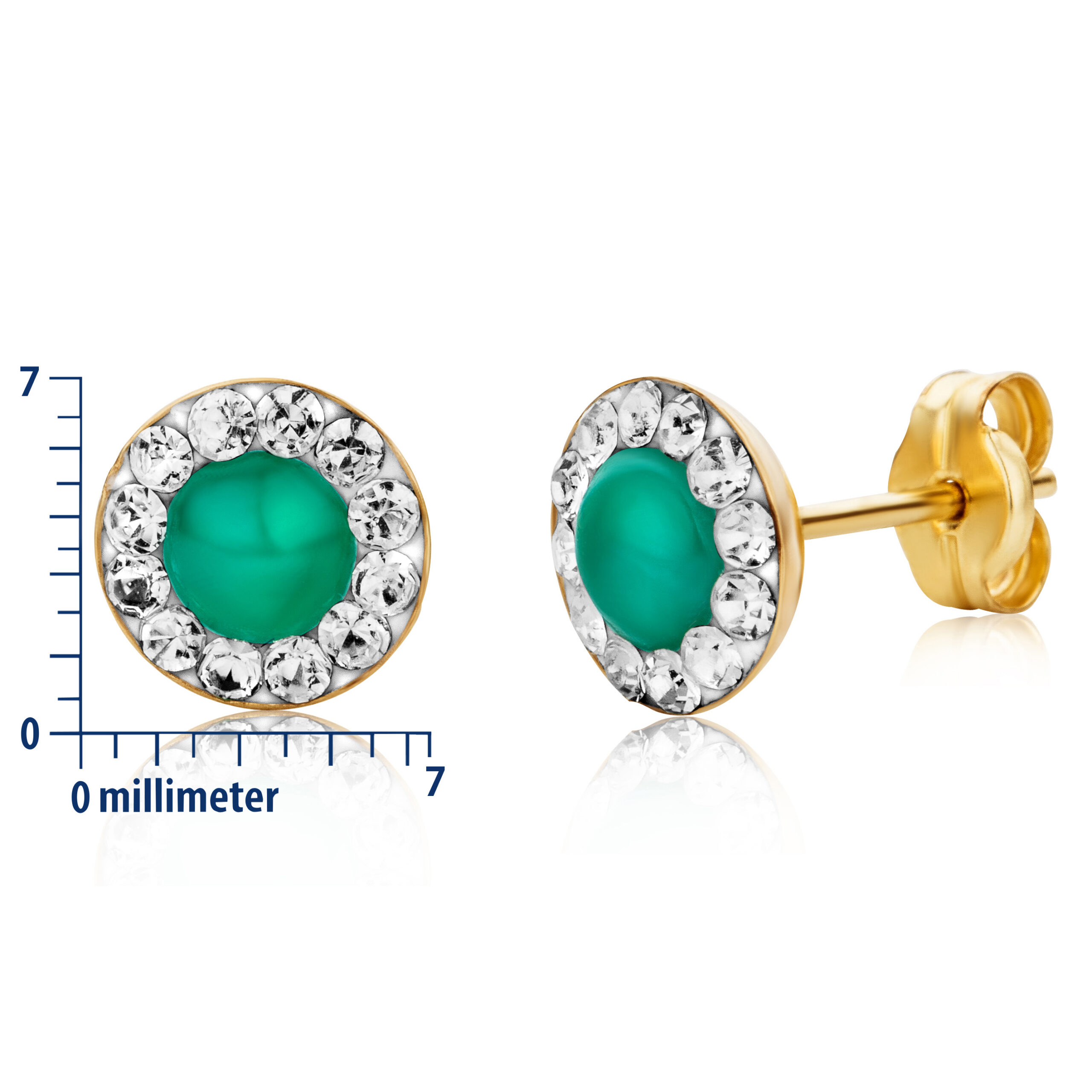 Miore Orecchini oro giallo 9kt smeraldo naturale