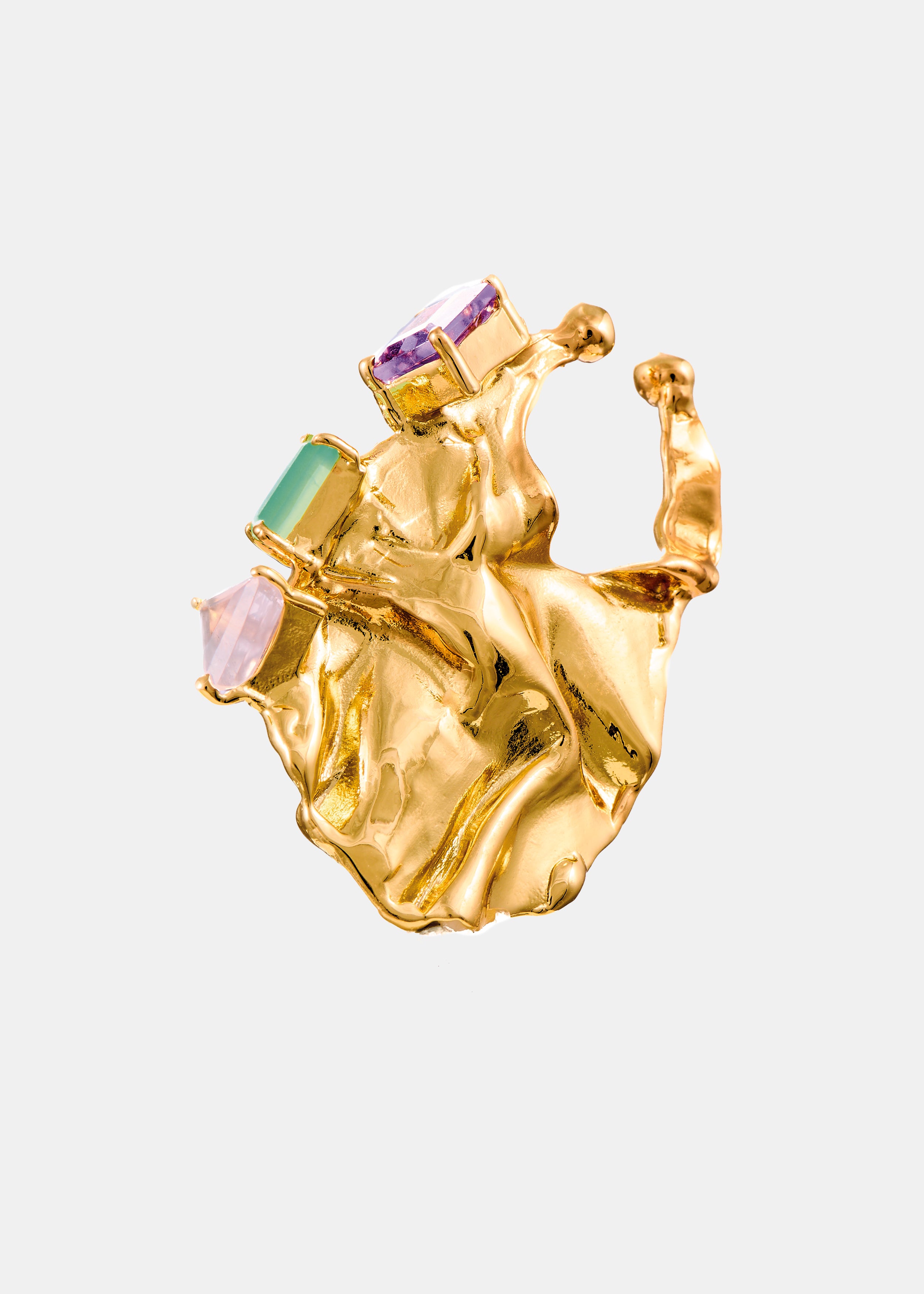 Voodoo Jewels Bold Shapes Ant-ares earcuff oro ametista