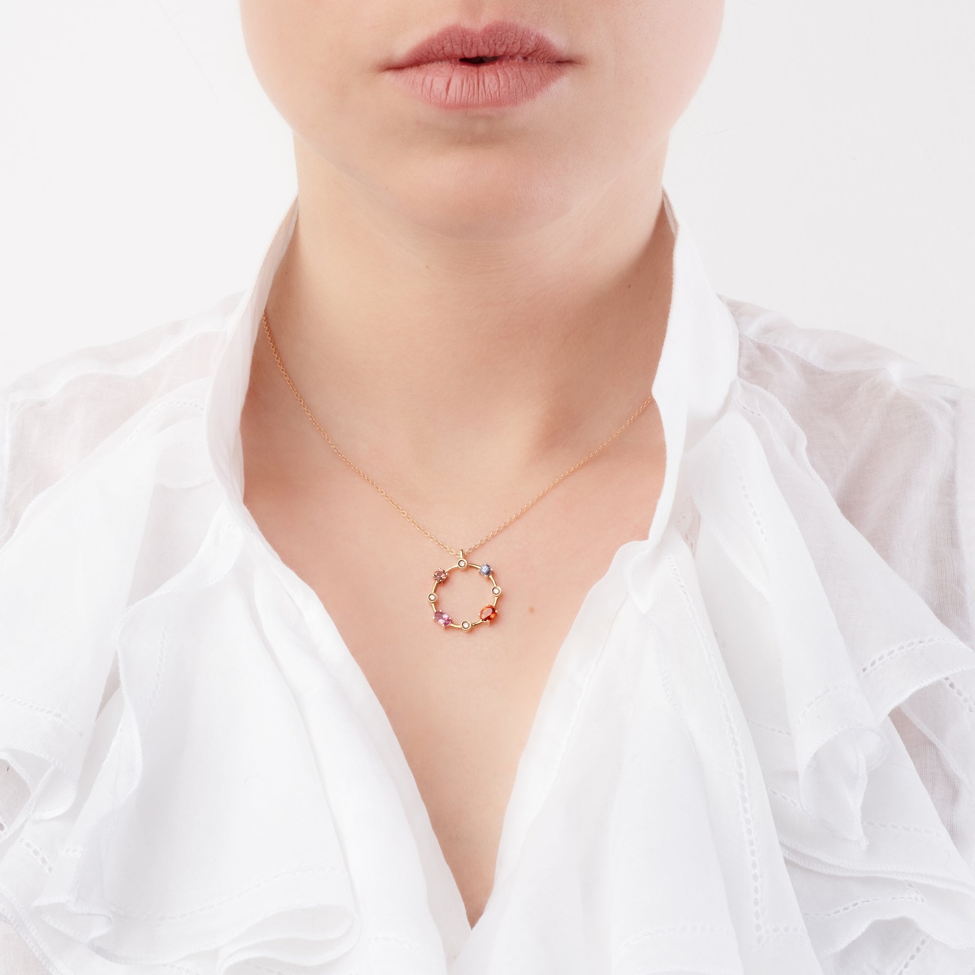Noi Gioielli Firenze 1873 Incanto collana oro rosa cerchio 20 mm