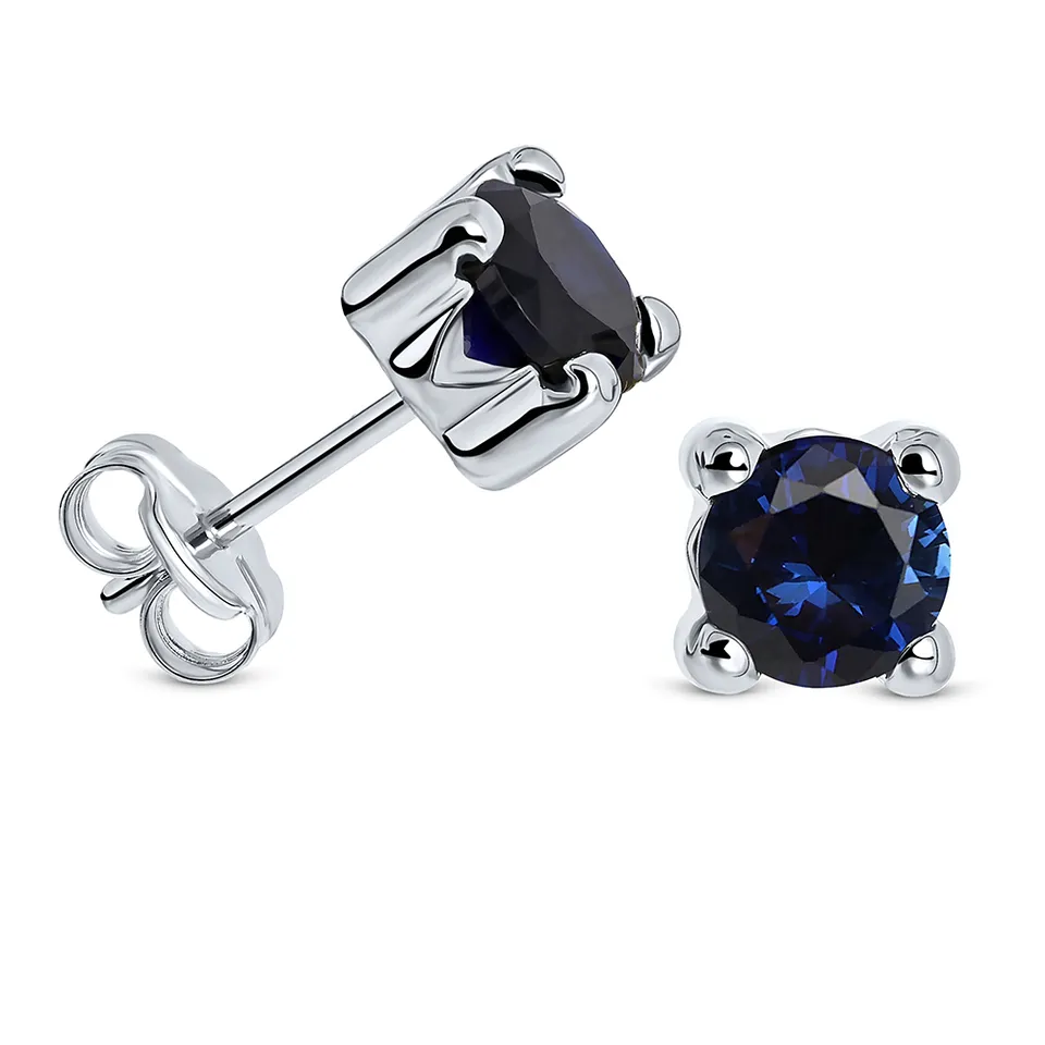 Miore Earrings Orecchini Oro Bianco 9KT Zaffiro Blu