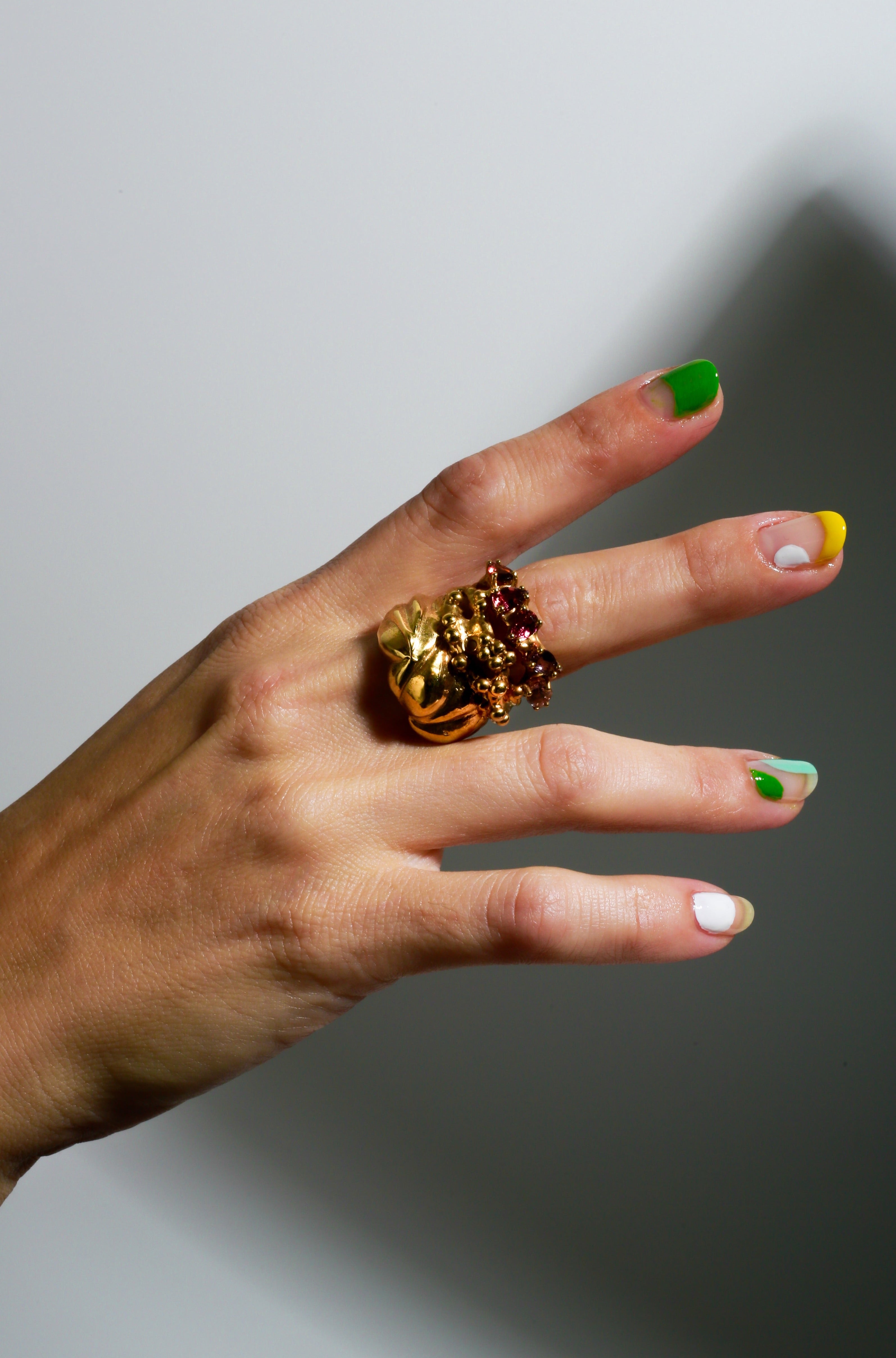 Voodoo Jewels Bold Shapes Tori anello oro tormaline goccia