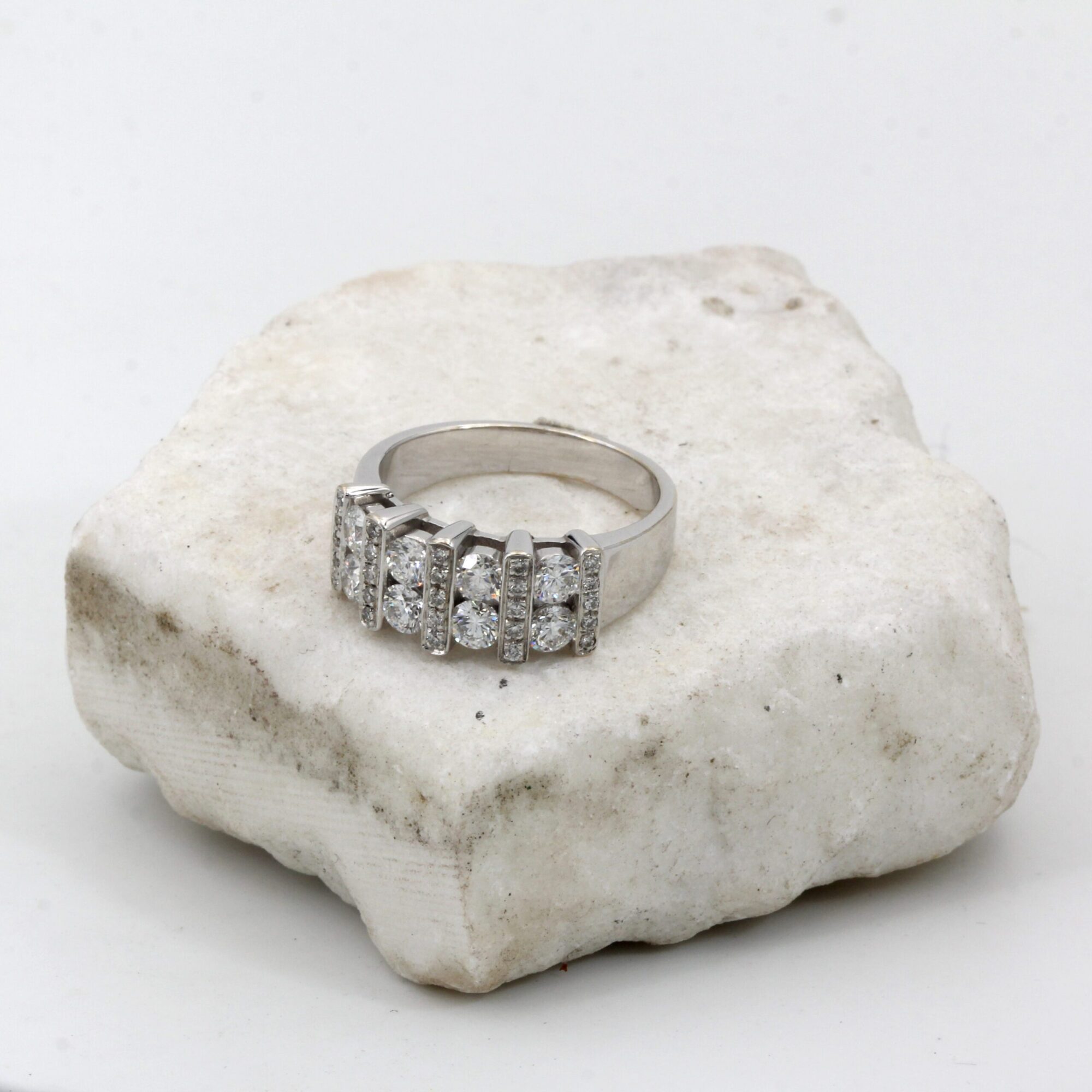 Anna Gioielli Gioielli Classici Anello Traversine Oro Brillanti 1.33ct