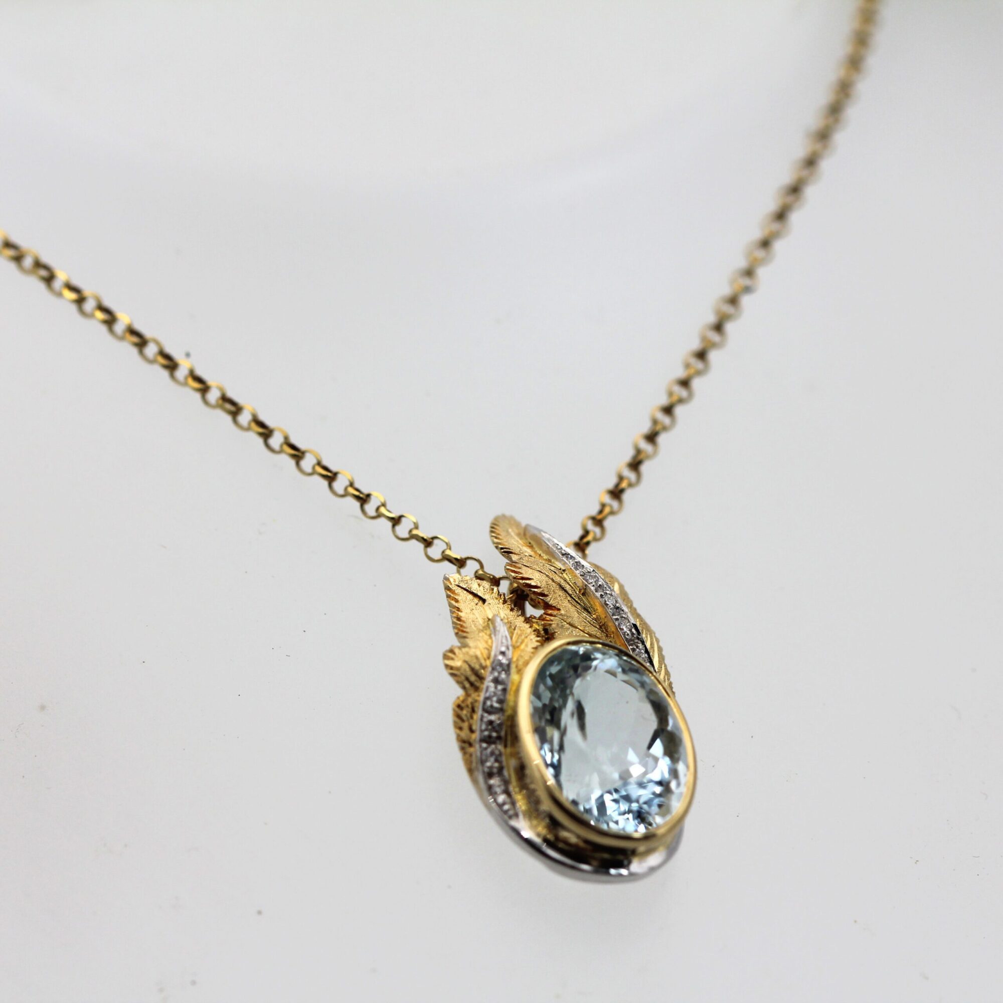 Anna Gioielli Stile Orafo Fiorentino pendente oro acquamarina 10.43 ct