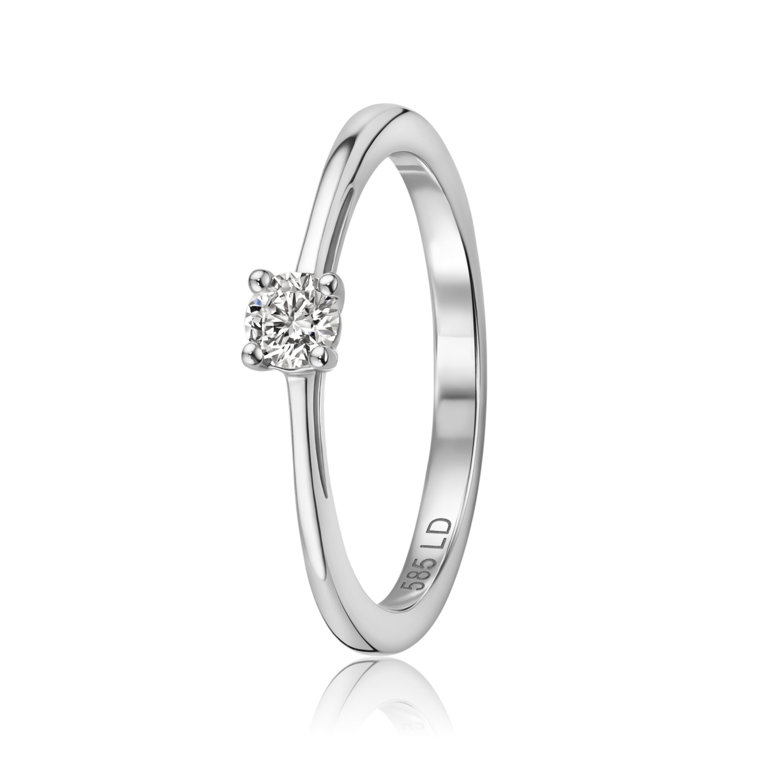 Miore Ring Anello Oro Bianco 14Kt