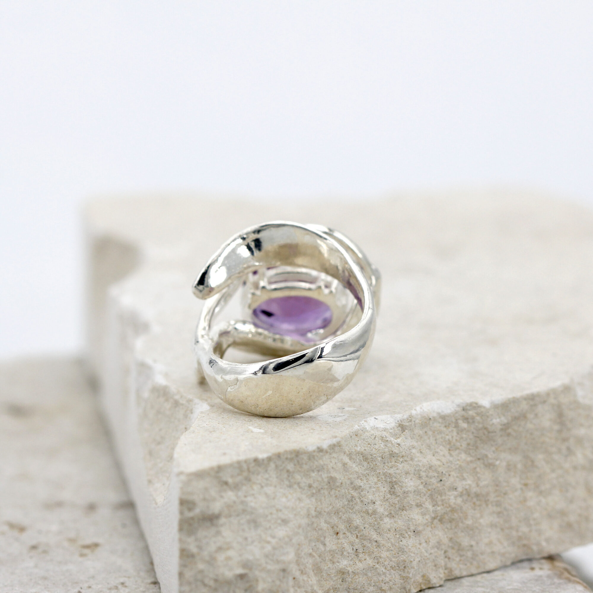 Anna Gioielli Anelli anello argento ametista castone nido regolabile
