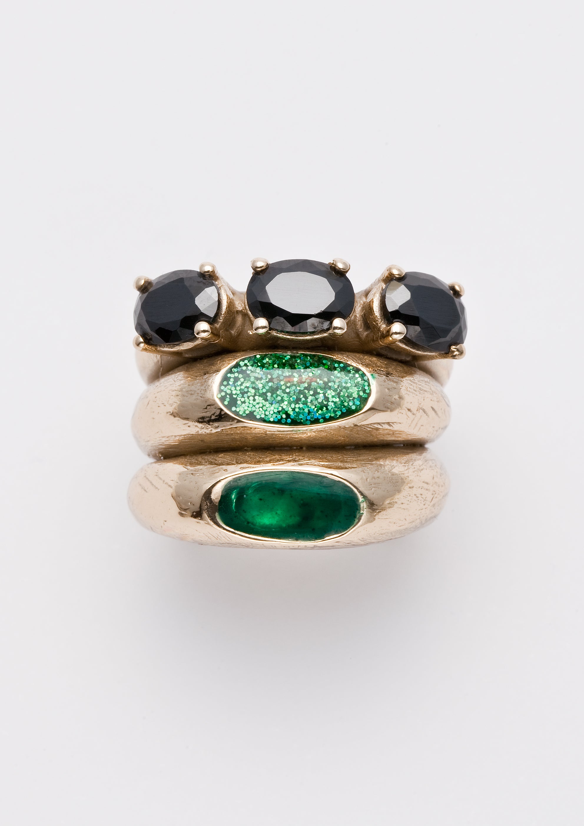 Voodoo Jewels Bold Shapes Cautha Anello bronzo dorato pietre