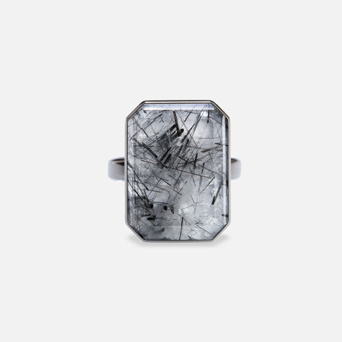 Ringly Luxe Dive Bar Anello Smart Quarzo Misura 6 Gunmetal