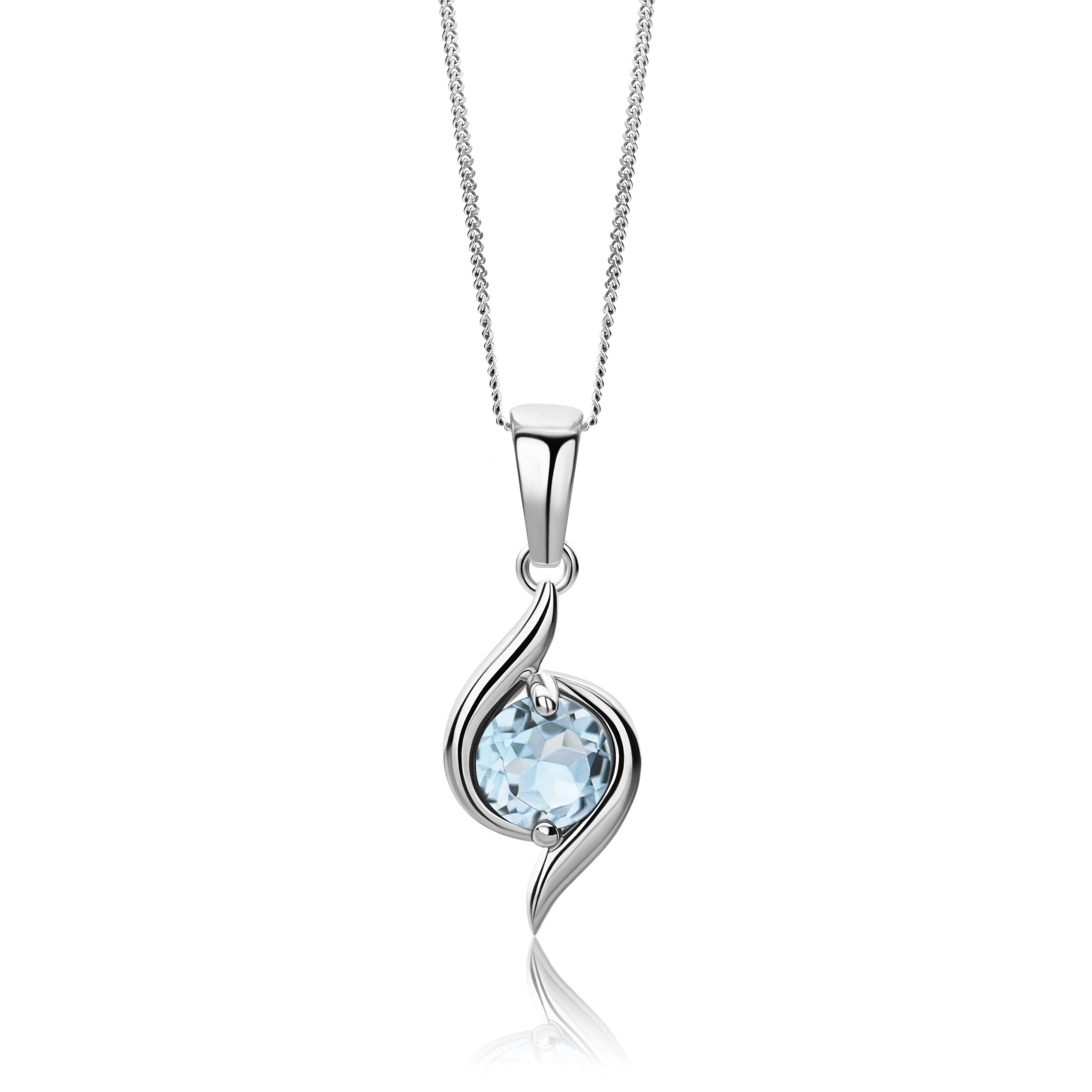 Miore Collana oro bianco 9kt topazio blu