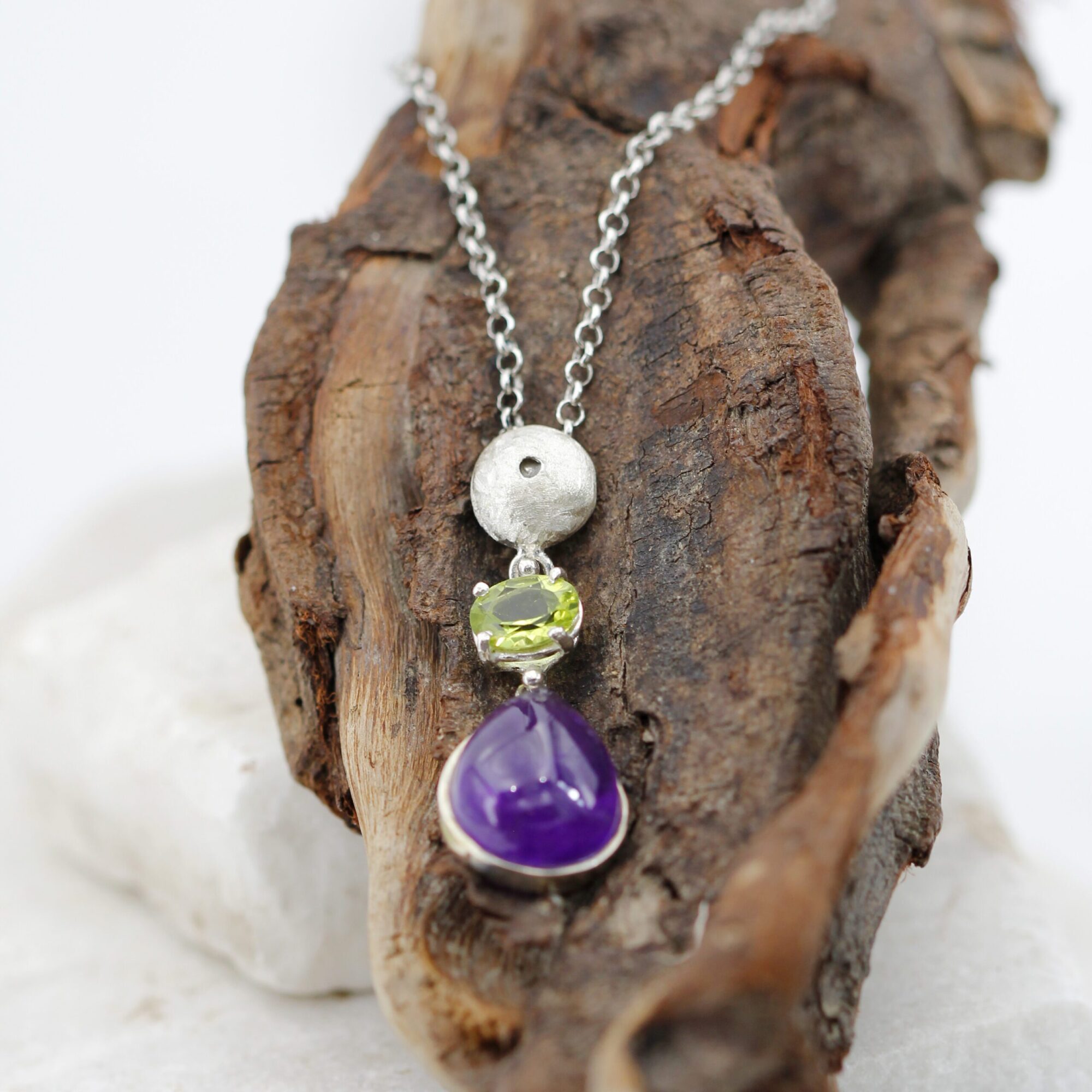 Anna Gioielli Pendenti Pendente argento ametista peridoto 46cm