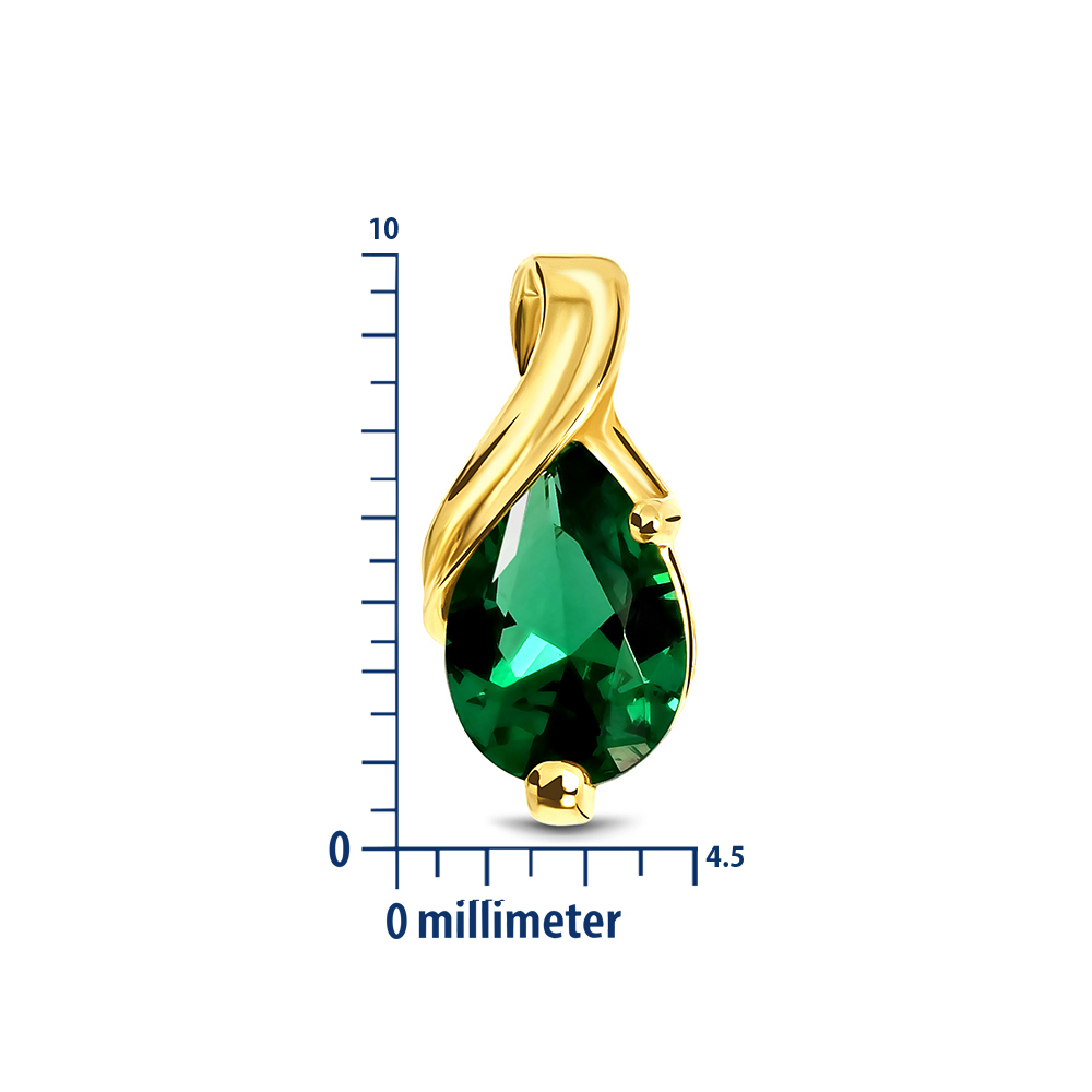 Miore Orecchini Oro Giallo 9Kt Smeraldo Creato
