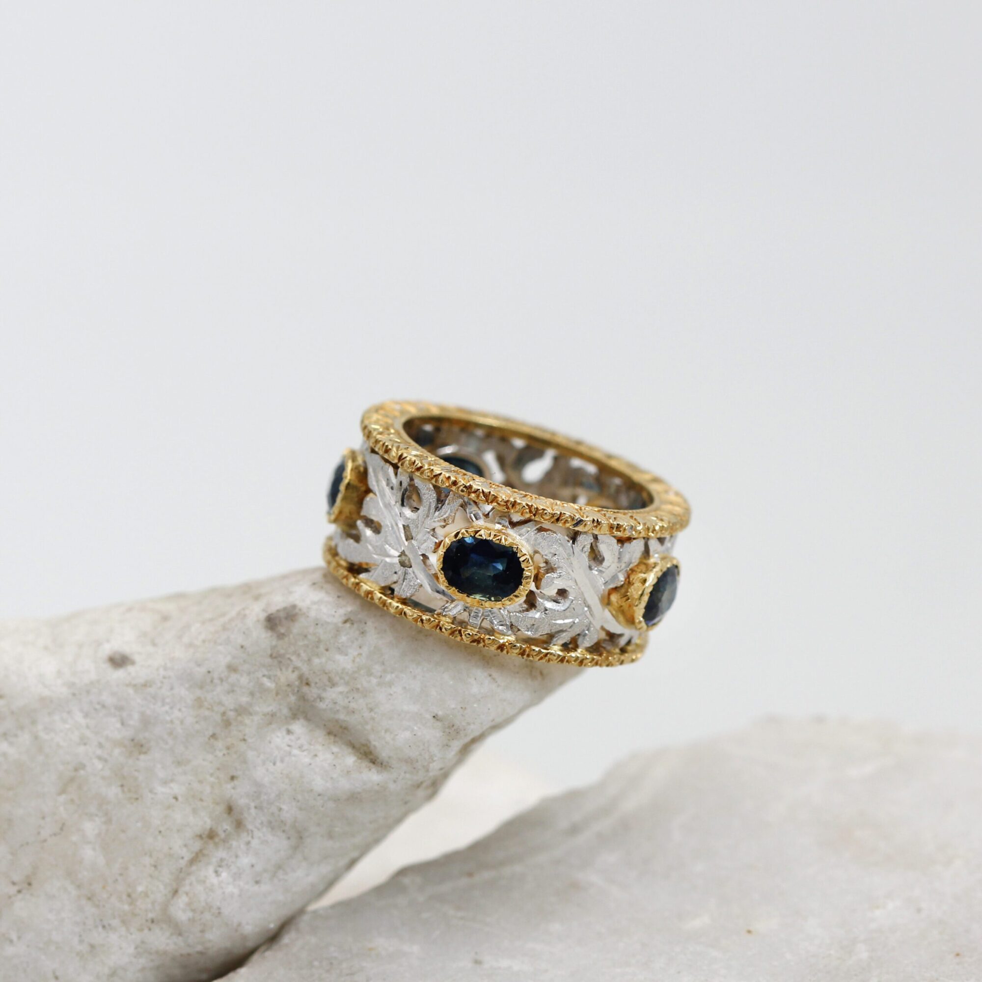 Anna Gioielli Stile Orafo Fiorentino anello oro zaffiri 3,90 ct