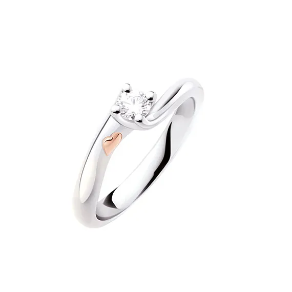 Polello Sì Lo Voglio anello solitario platino diamante