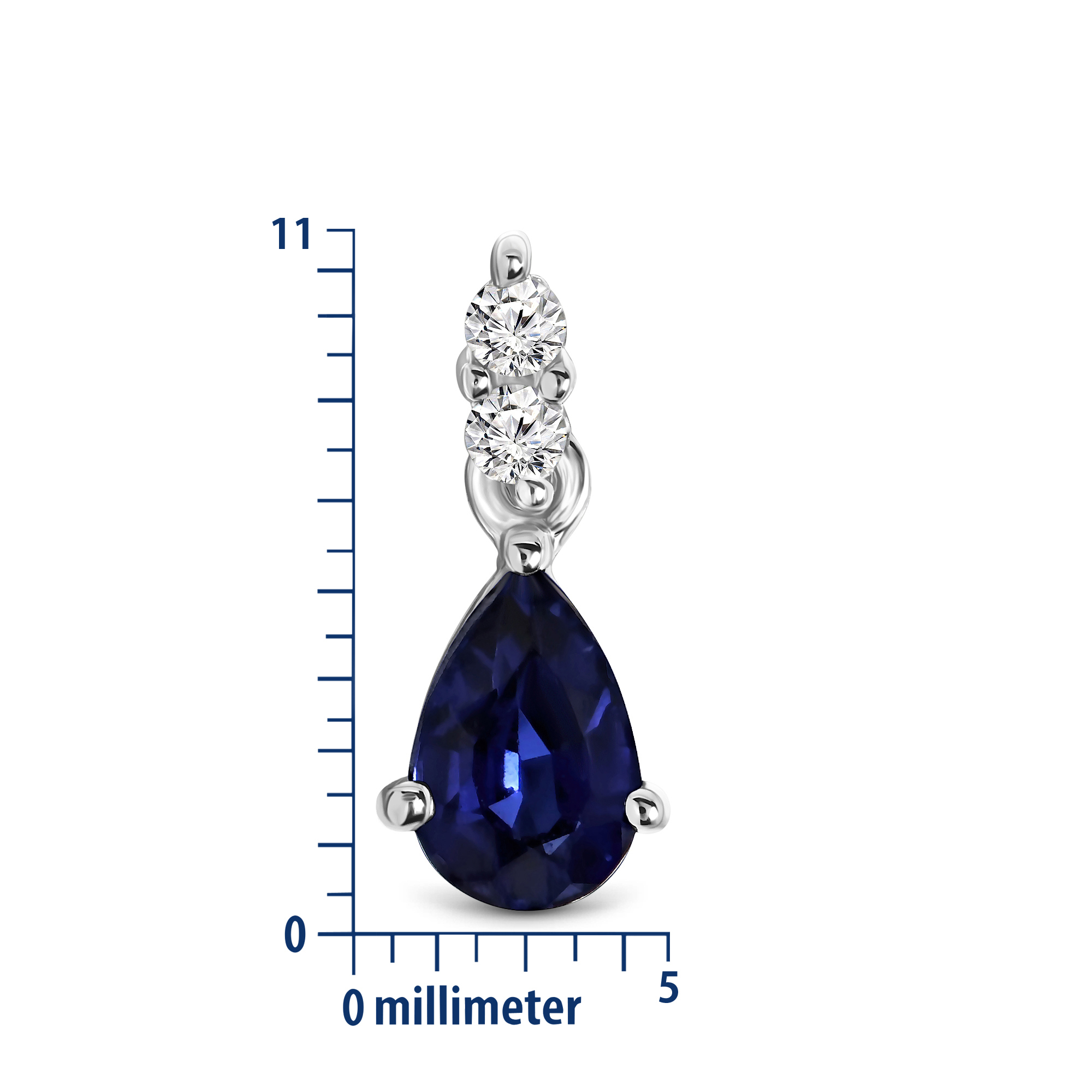 MIORE Orecchini oro bianco 9 kt con zaffiro creato