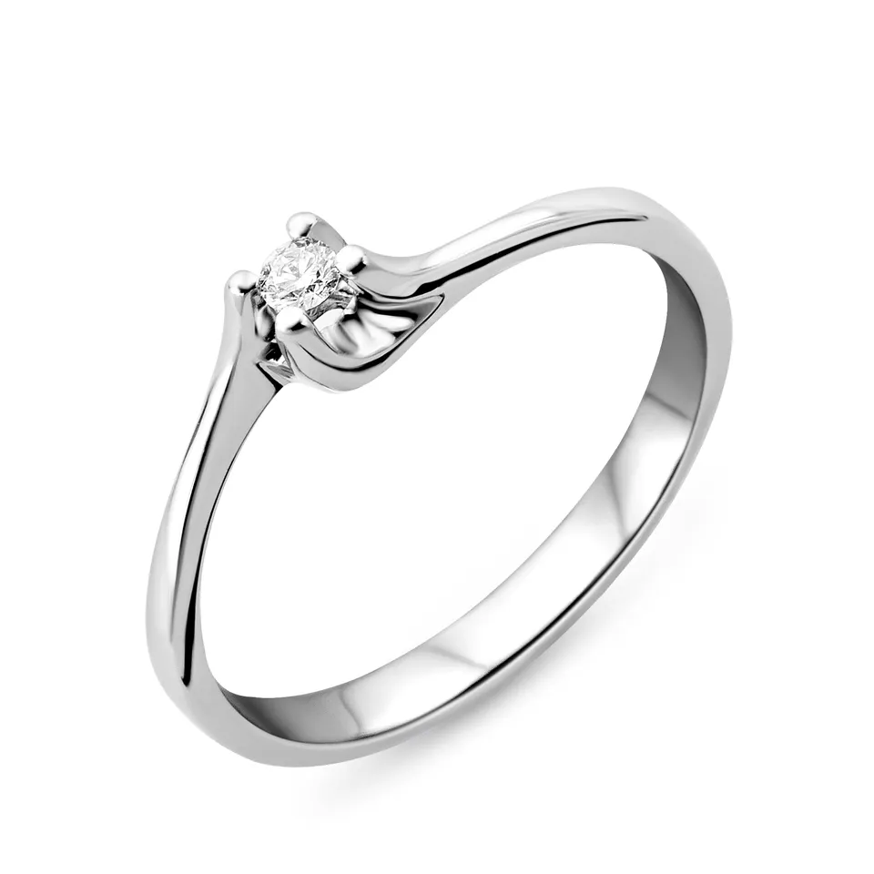 Miore Anello Oro Bianco 9KT Liscio