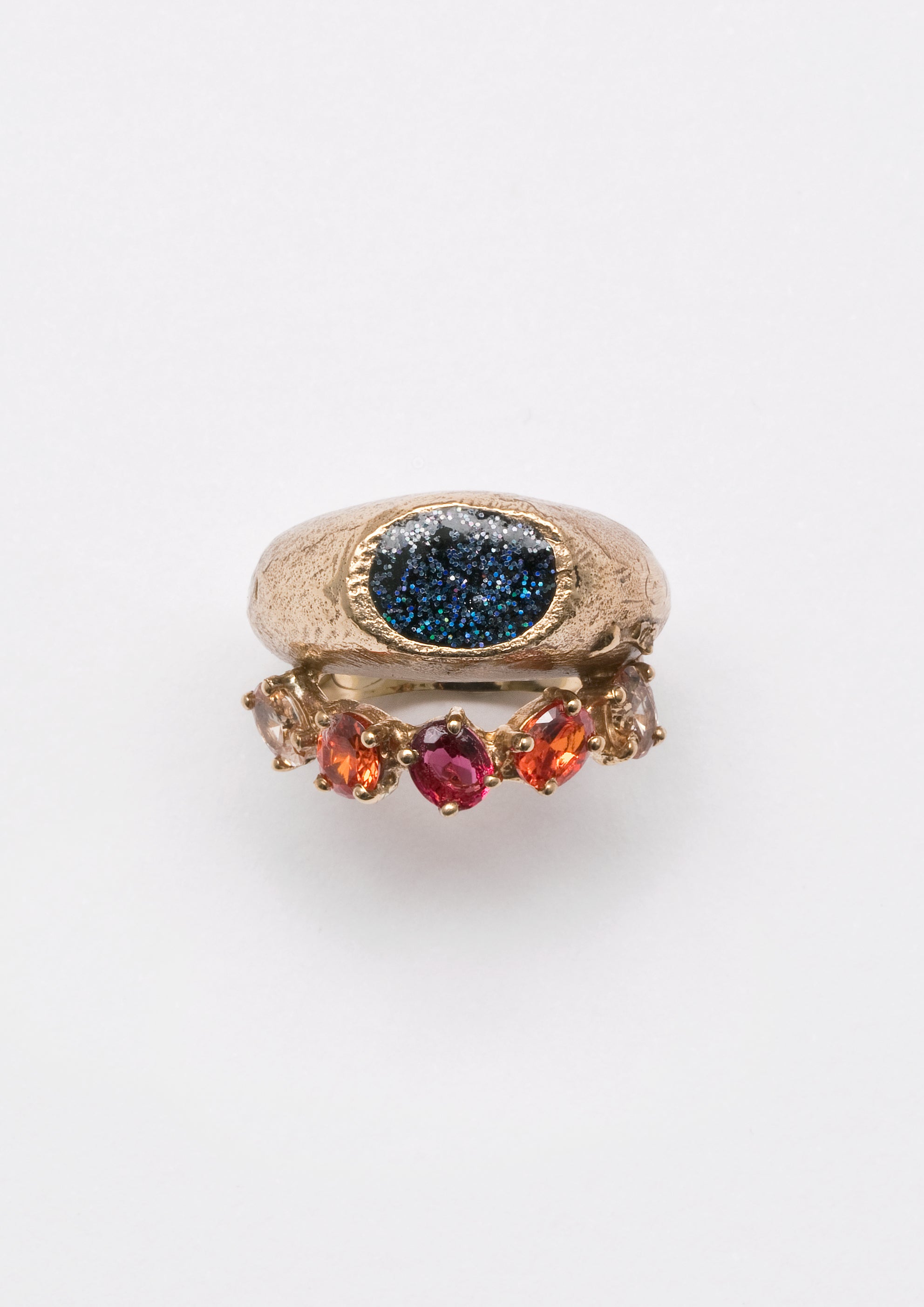 Voodoo Jewels Bold Shapes Lasa anello bronzo pietre glitter