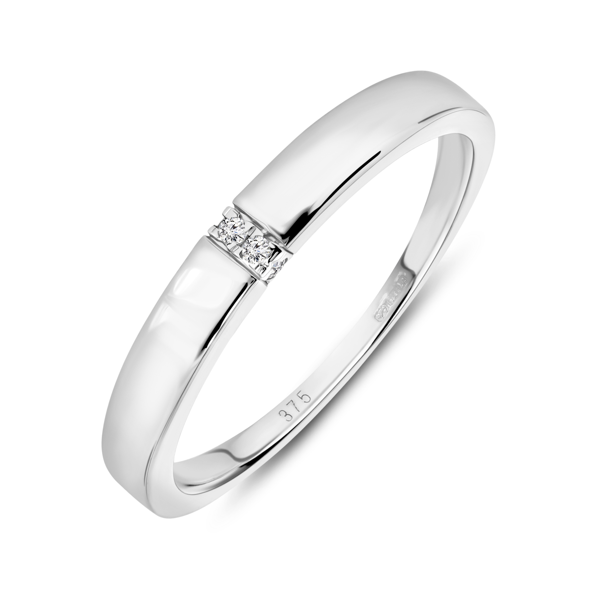 Miore Anello Oro Bianco 9Kt Liscio
