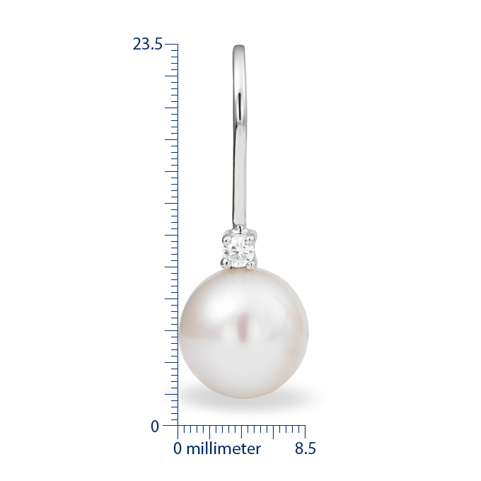 Miore Earrings Orecchini oro bianco 14kt perla coltivata