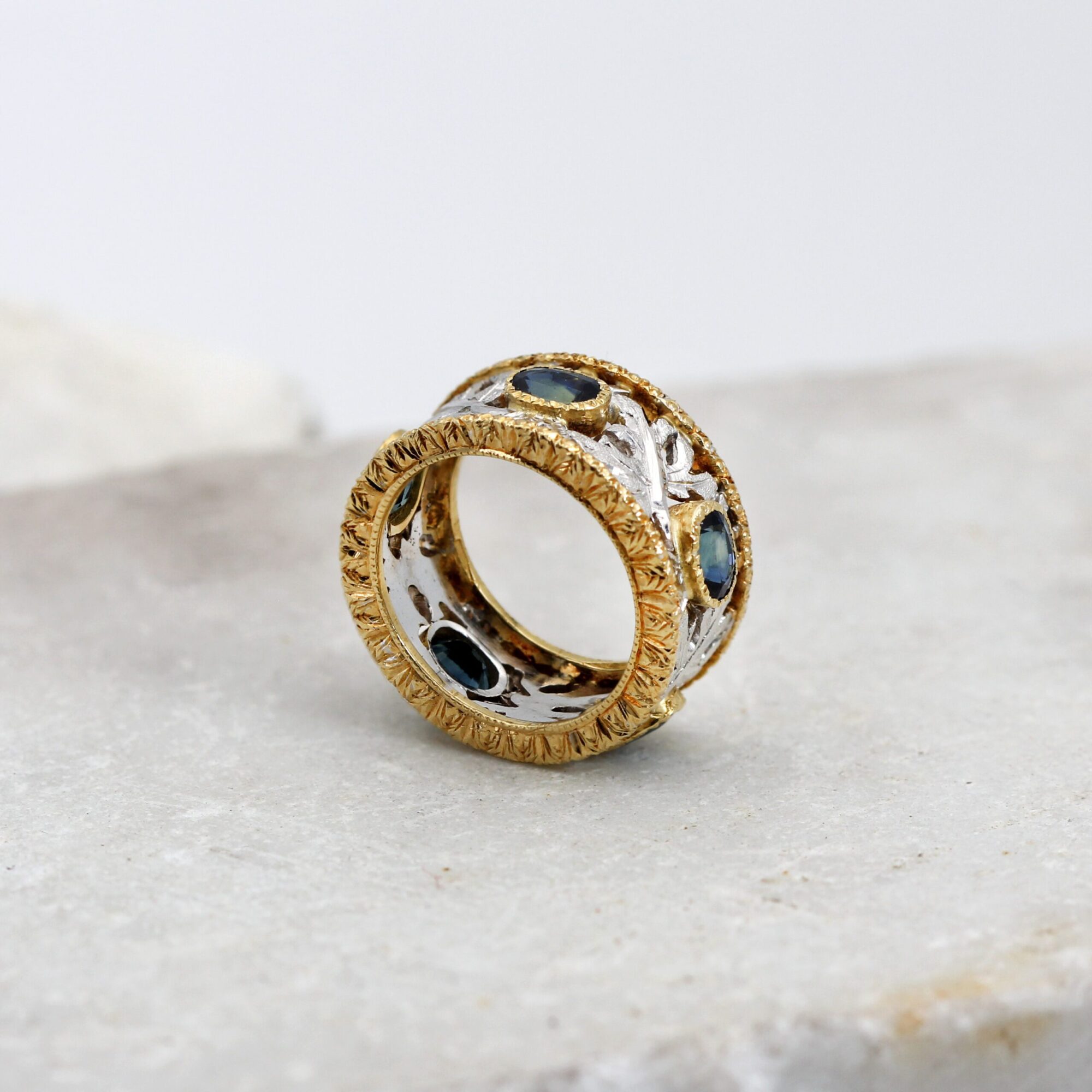 Anna Gioielli Stile Orafo Fiorentino anello oro zaffiri 3,90 ct