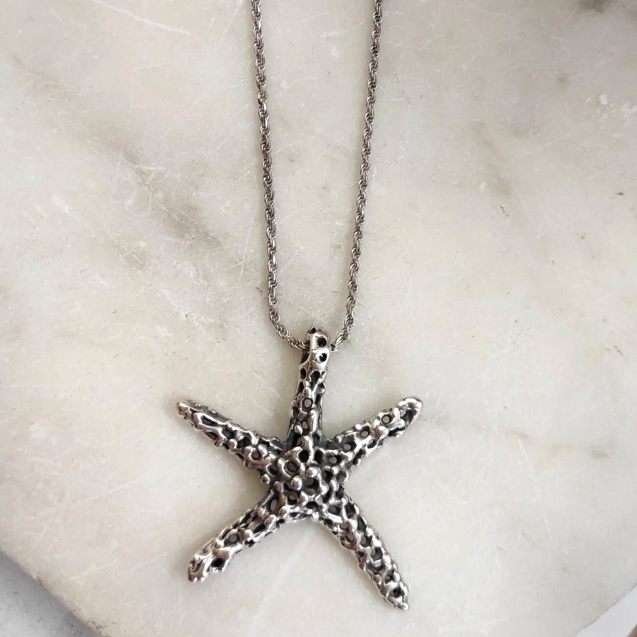 Anna Gioielli Marte Pendente Stella Marina Argento Catena 38cm