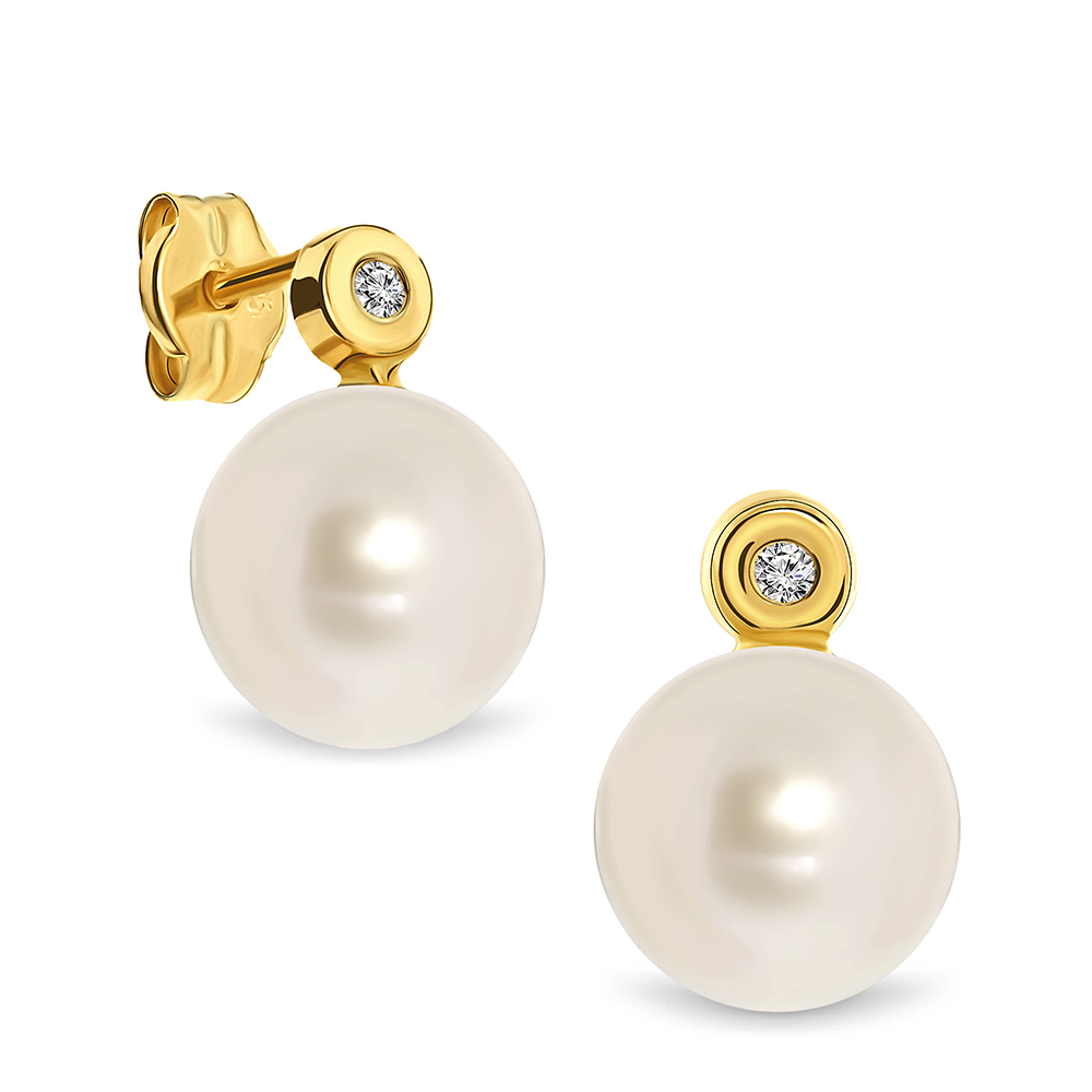 Miore Earrings orecchini oro giallo 14kt perla