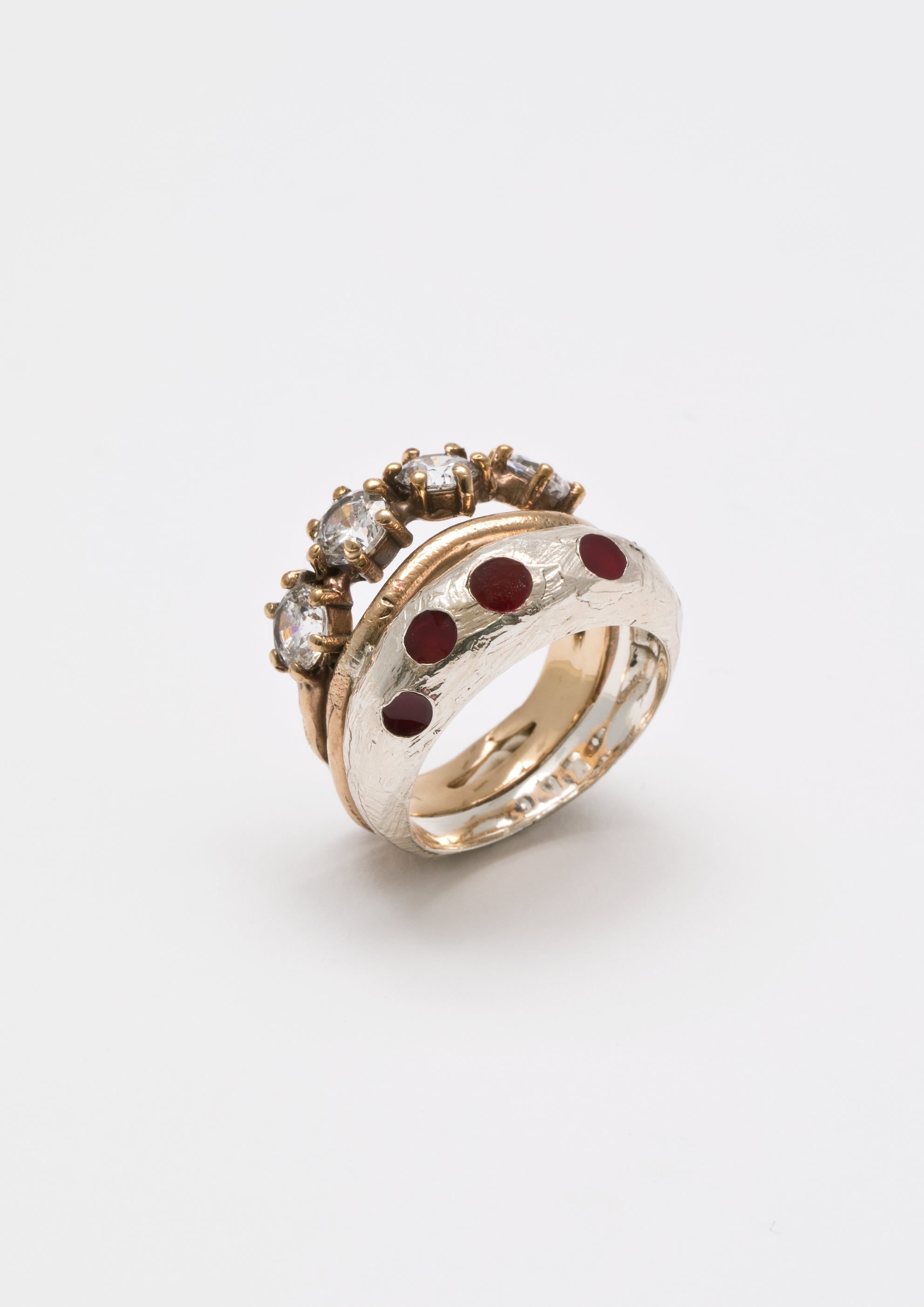 Voodoo Jewels Bold Shapes Laran anello bronzo pietre glitter