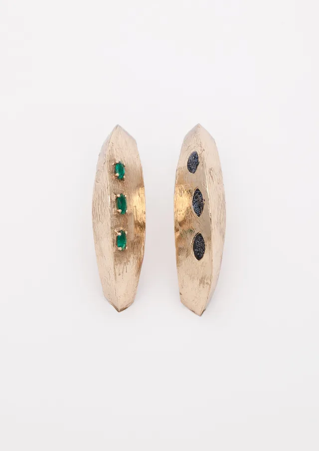 Voodoo Jewels Bold Shapes Easun orecchini bronzo pietre glitter