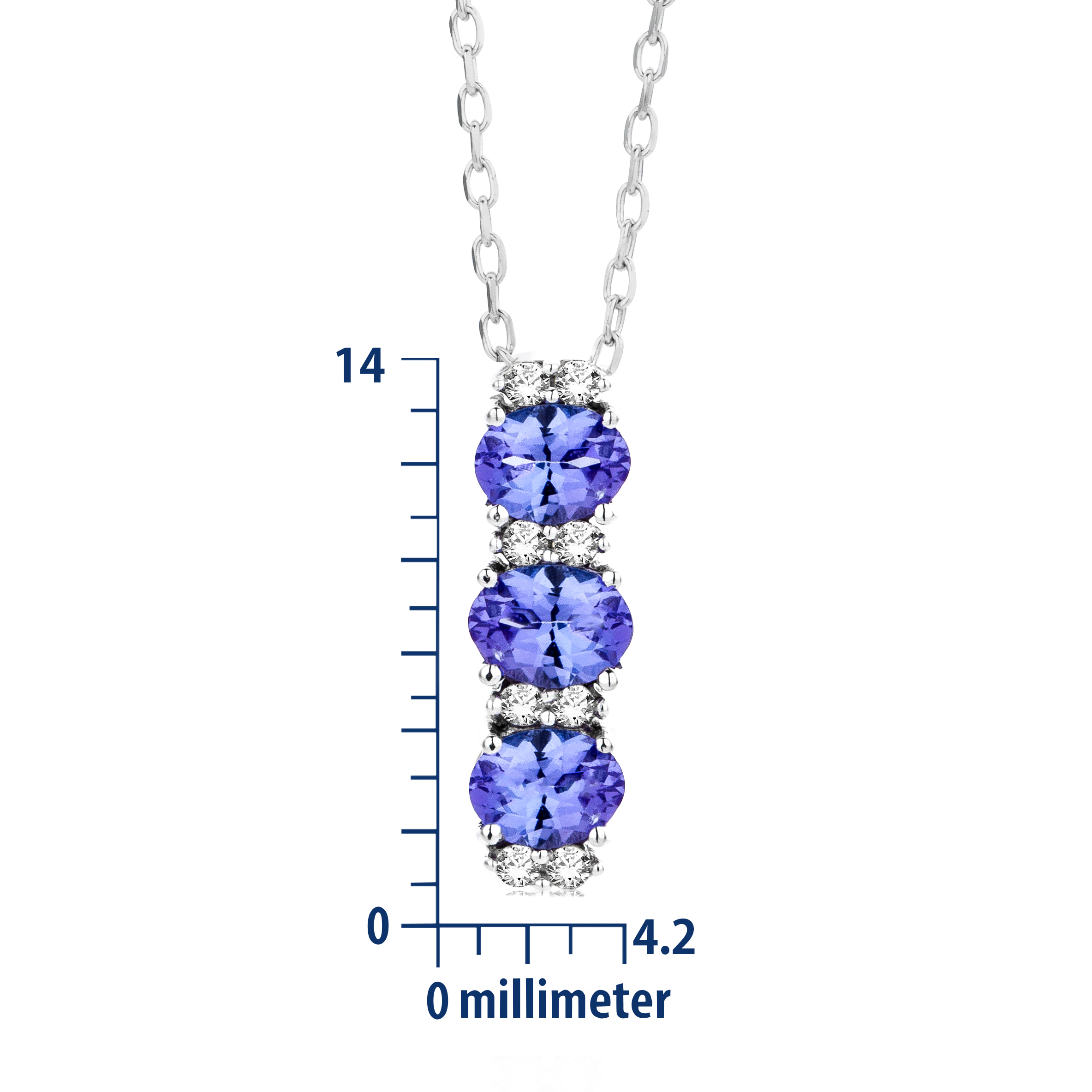 Miore Necklace Collana Oro Bianco 9 Kt Tanzanite
