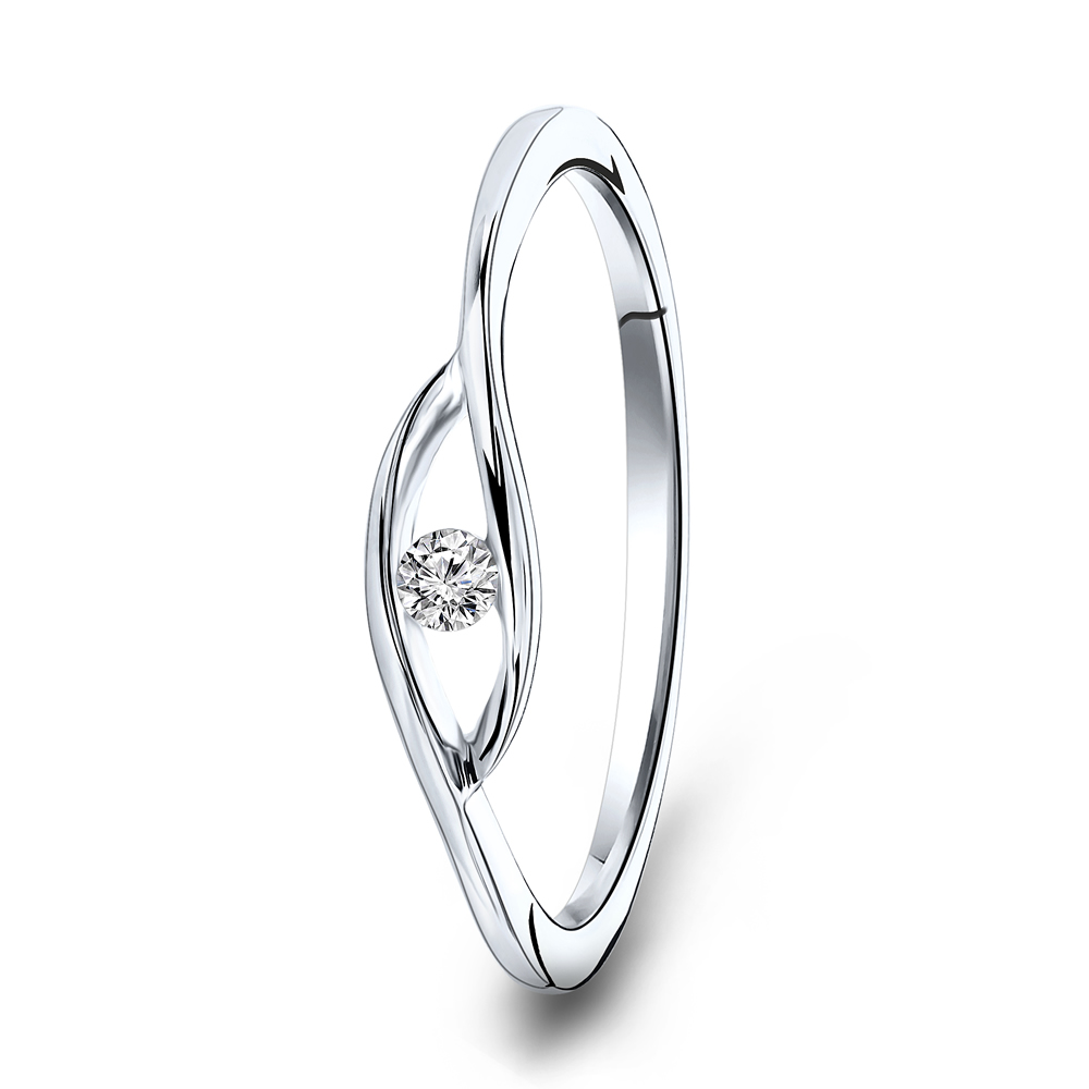 Miore Anello Oro Bianco 9Kt