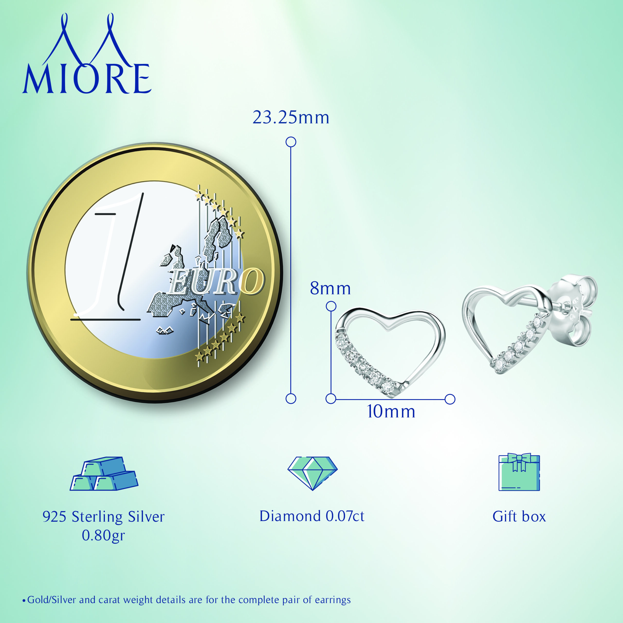 MIORE Orecchini Argento 925 Sterlina