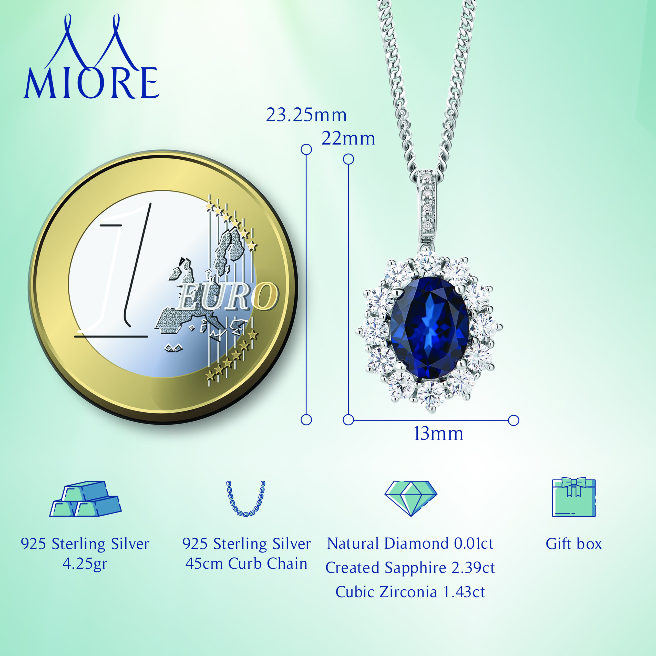 Miore Collana Argento 925 con Zirconia Cubica