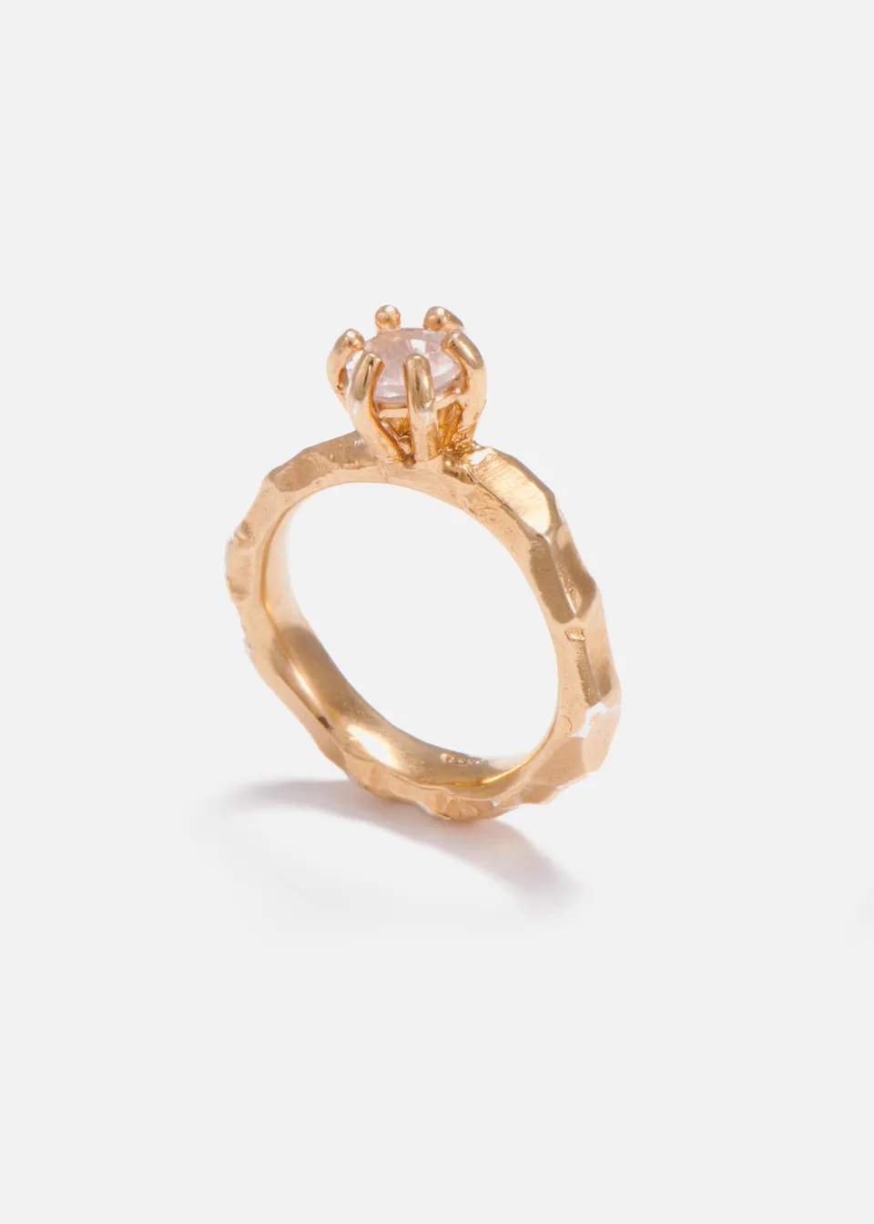 Voodoo Jewels Love Letter Pink anello quarzo rosa argento