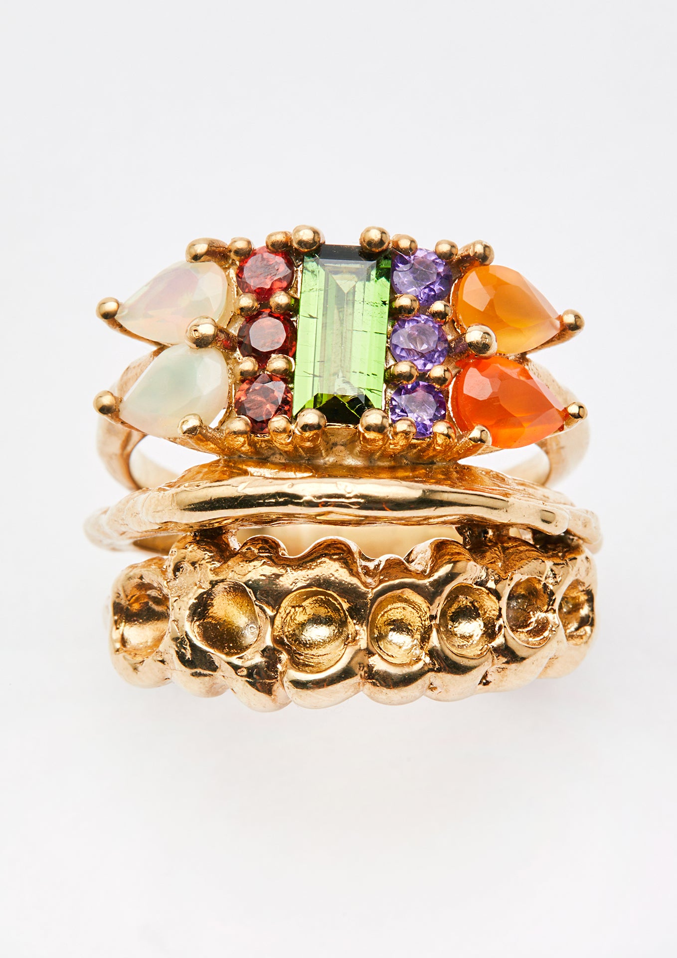 Voodoo Jewels Bold Shapes Simbi anello tormalina oro
