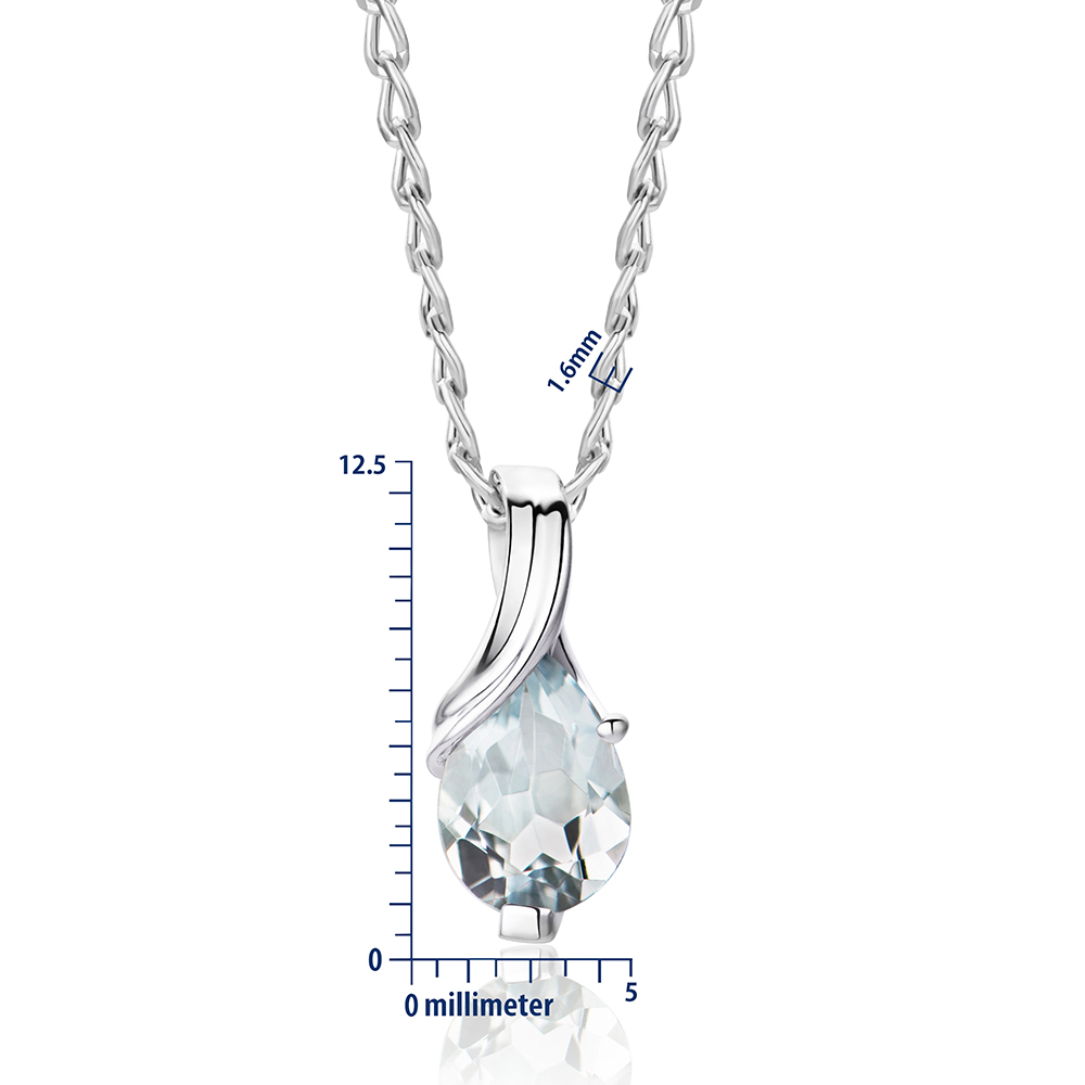 MIORE Collana oro bianco 9KT acquamarina