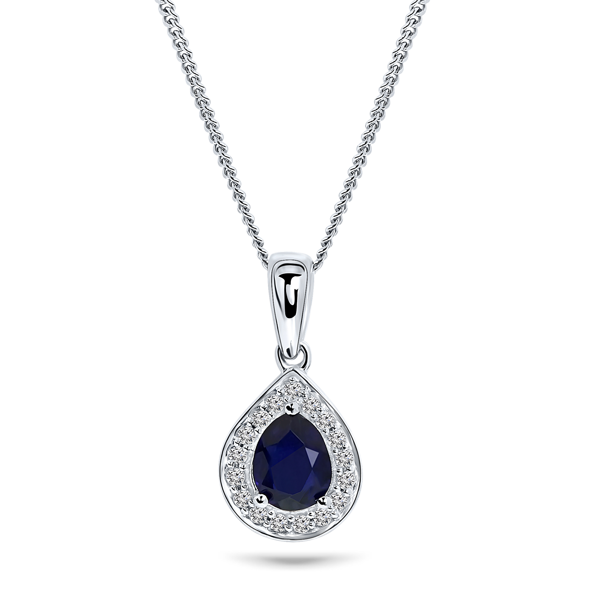 Miore Necklace Collana Oro Bianco 9Kt Zaffiro