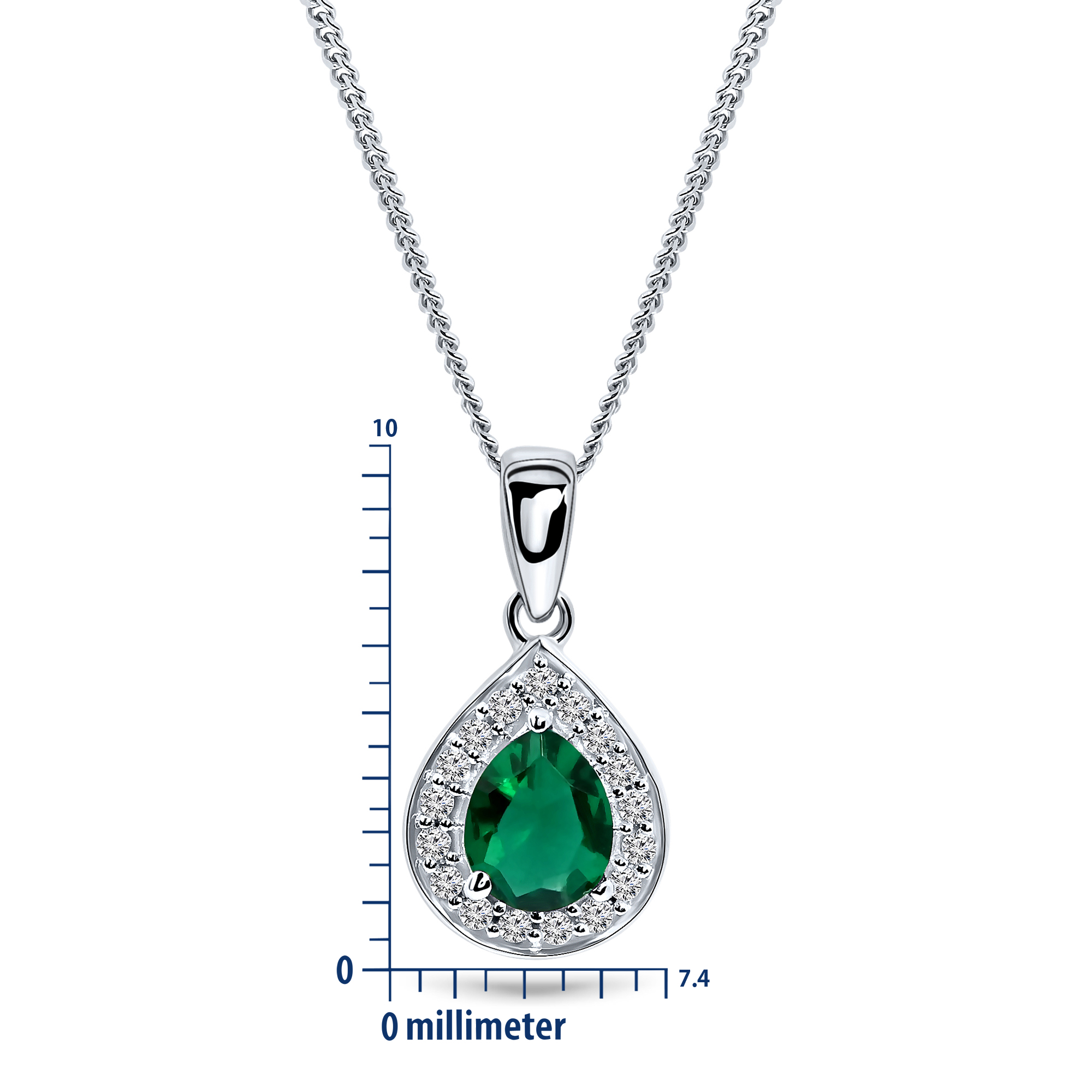 Miore Necklace collana oro bianco 375 smeraldo verde