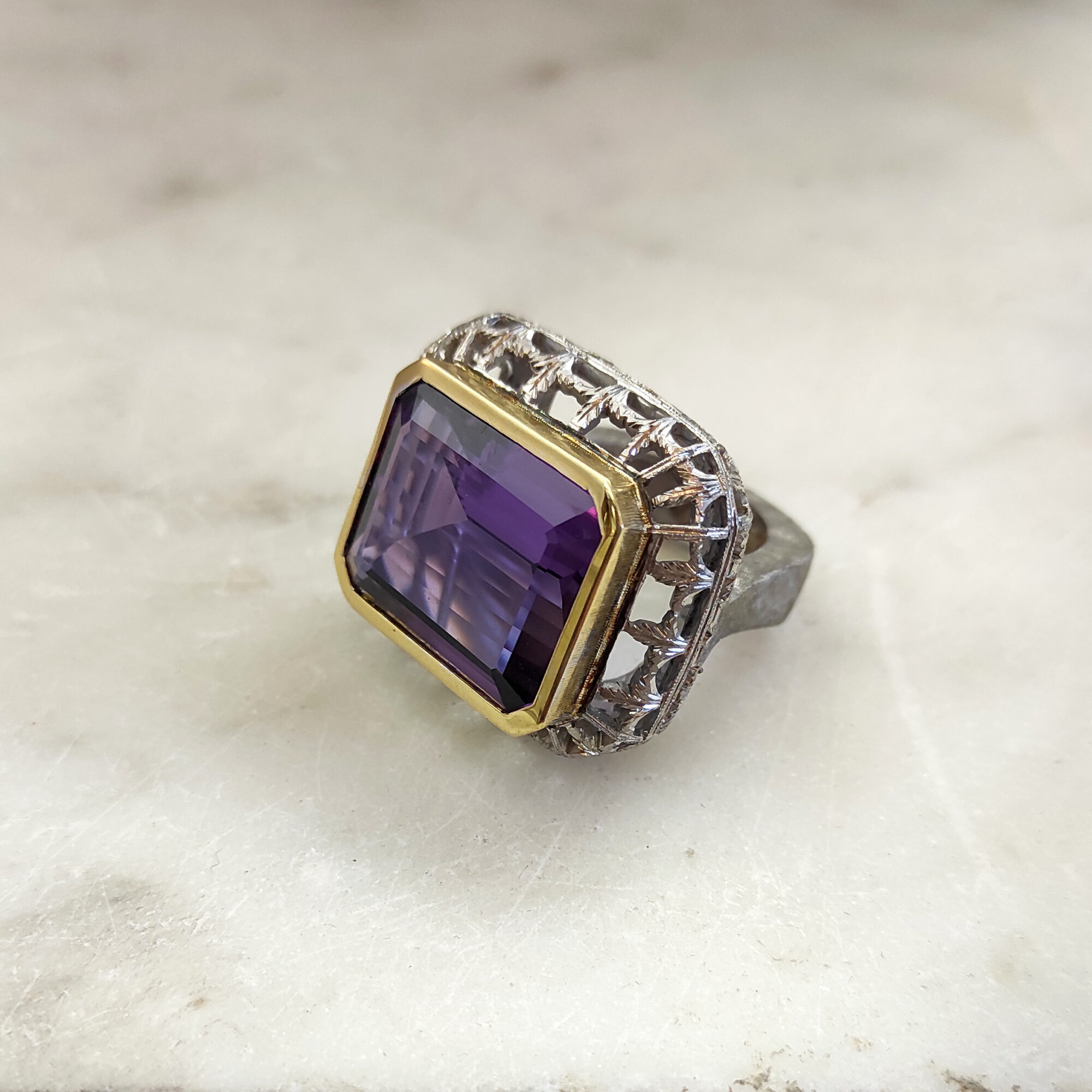 Jolly Jewels anello oro argento ametista 29 ct fiorentino