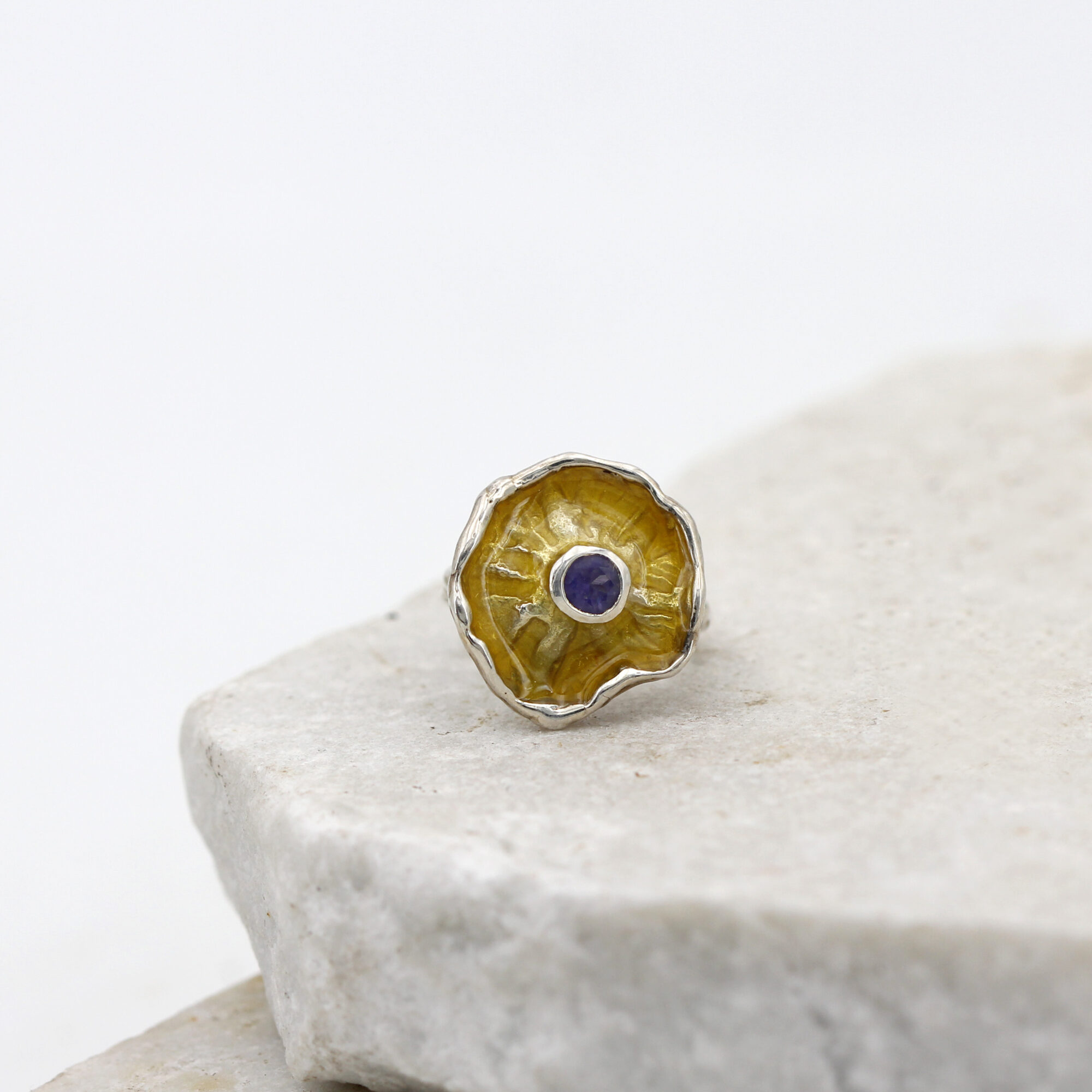 Anna Gioielli Winter Flower Anello Argento Iolite 17 mm