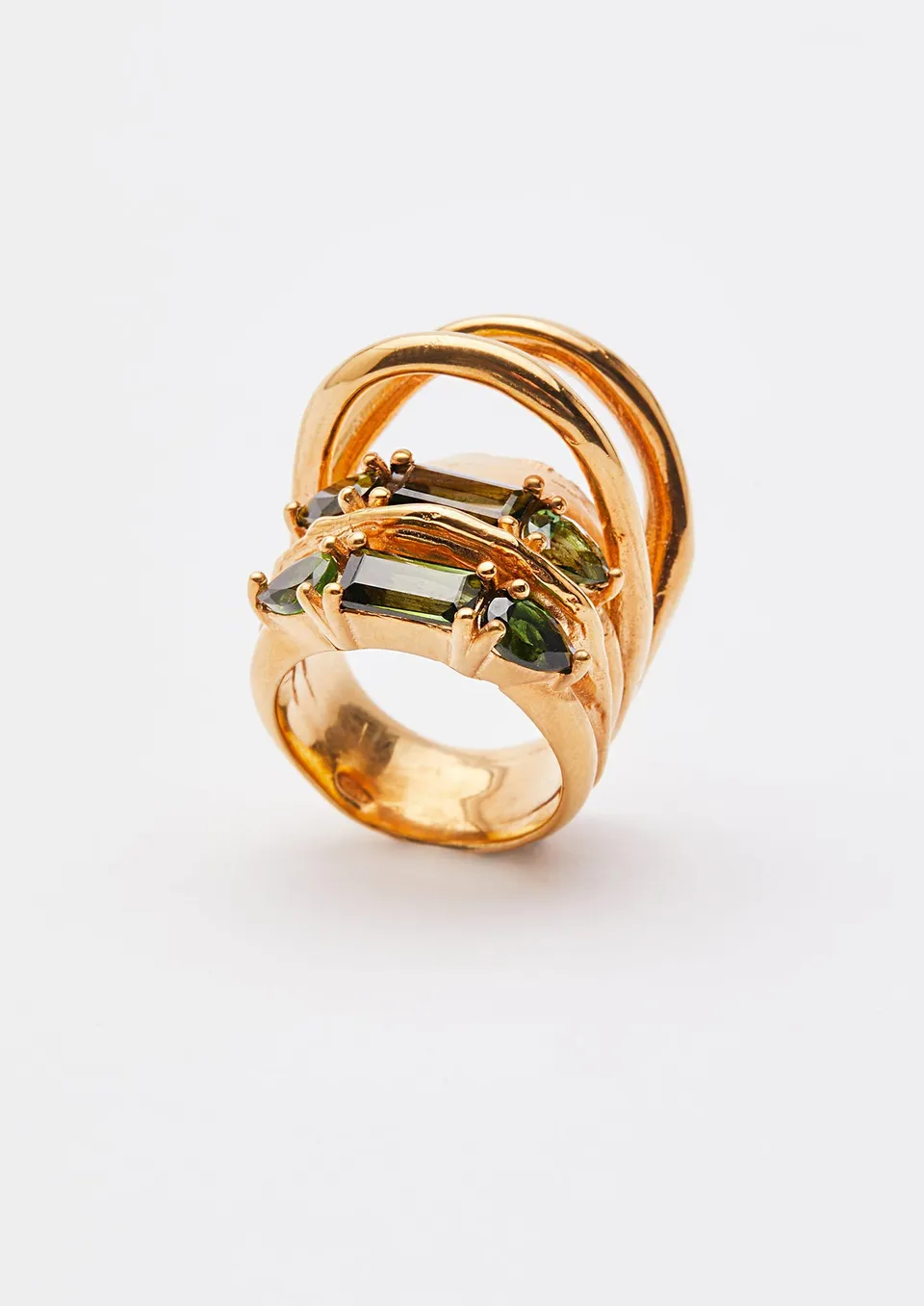 Voodoo Jewels Bold Shapes Socle anello tormaline oro / argento