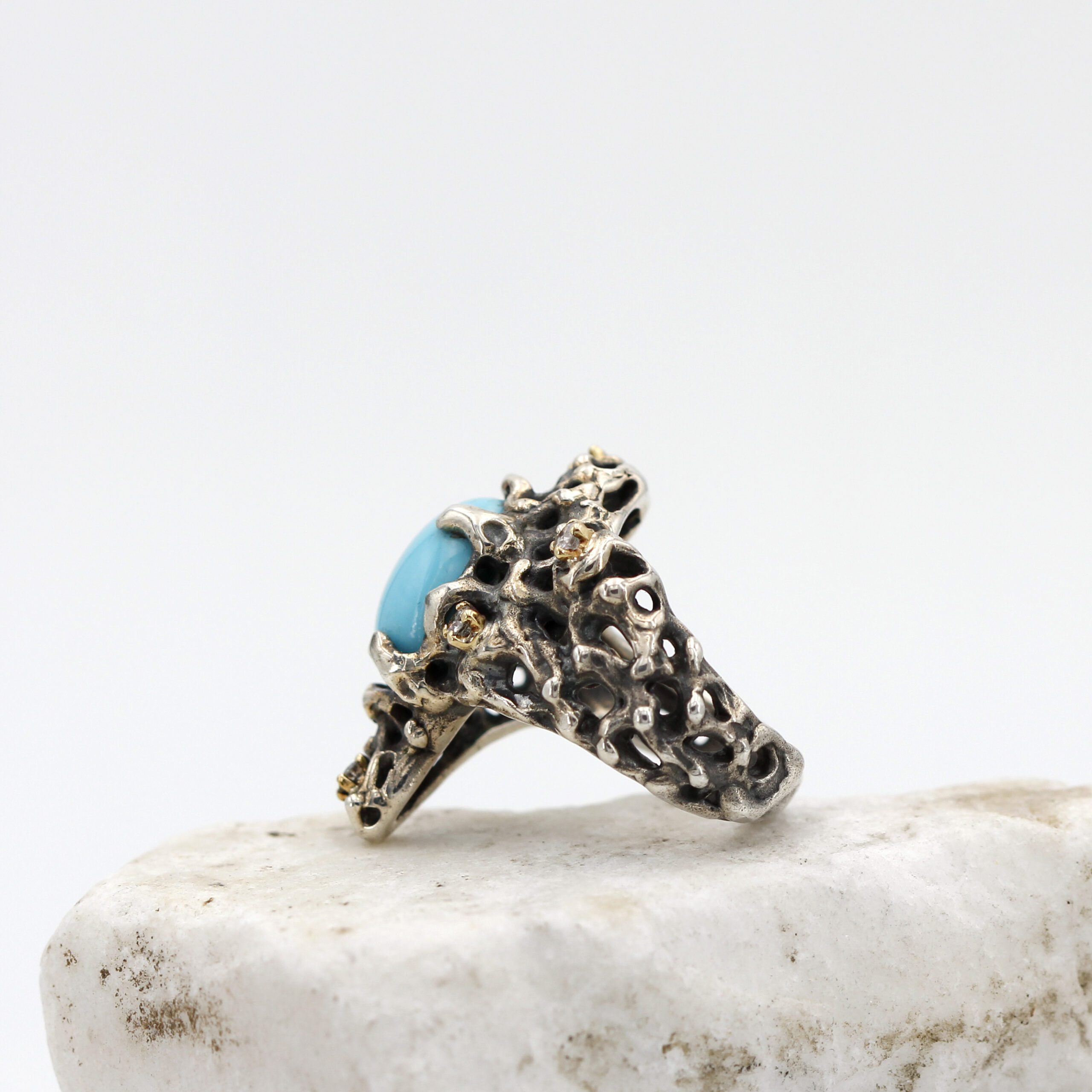 Anna Gioielli Jolly Jewels anello turchese diamanti grey oro