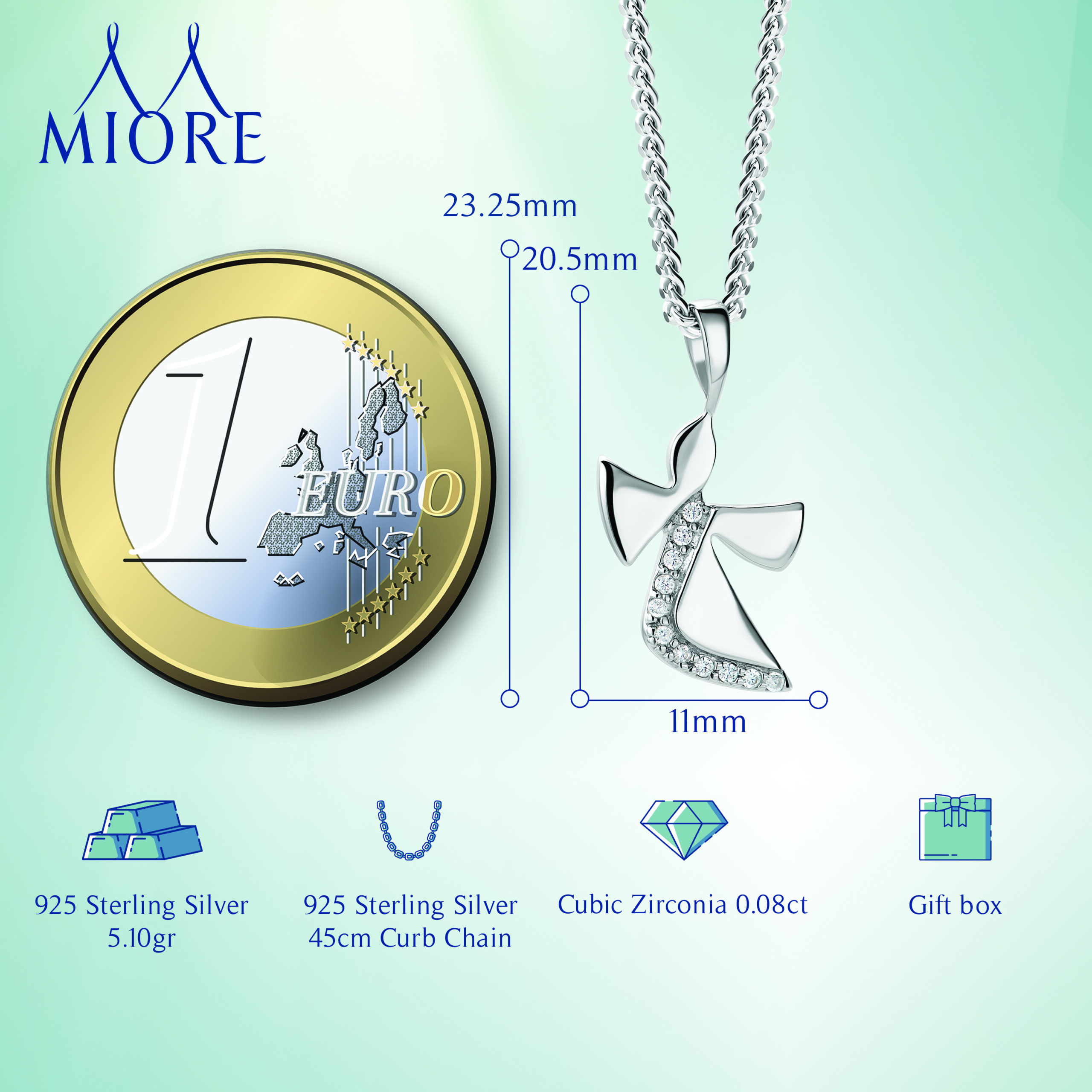 Miore Collana Argento 925 Zirconia Cubica