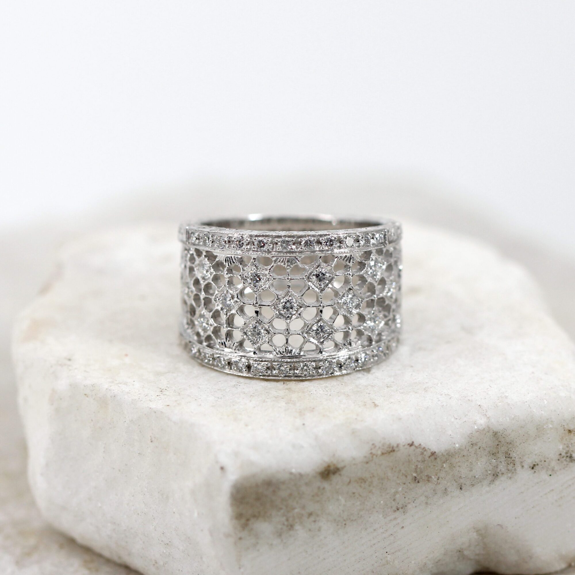 Anna Gioielli Fiorentino anello oro bianco diamanti 0,63 ct
