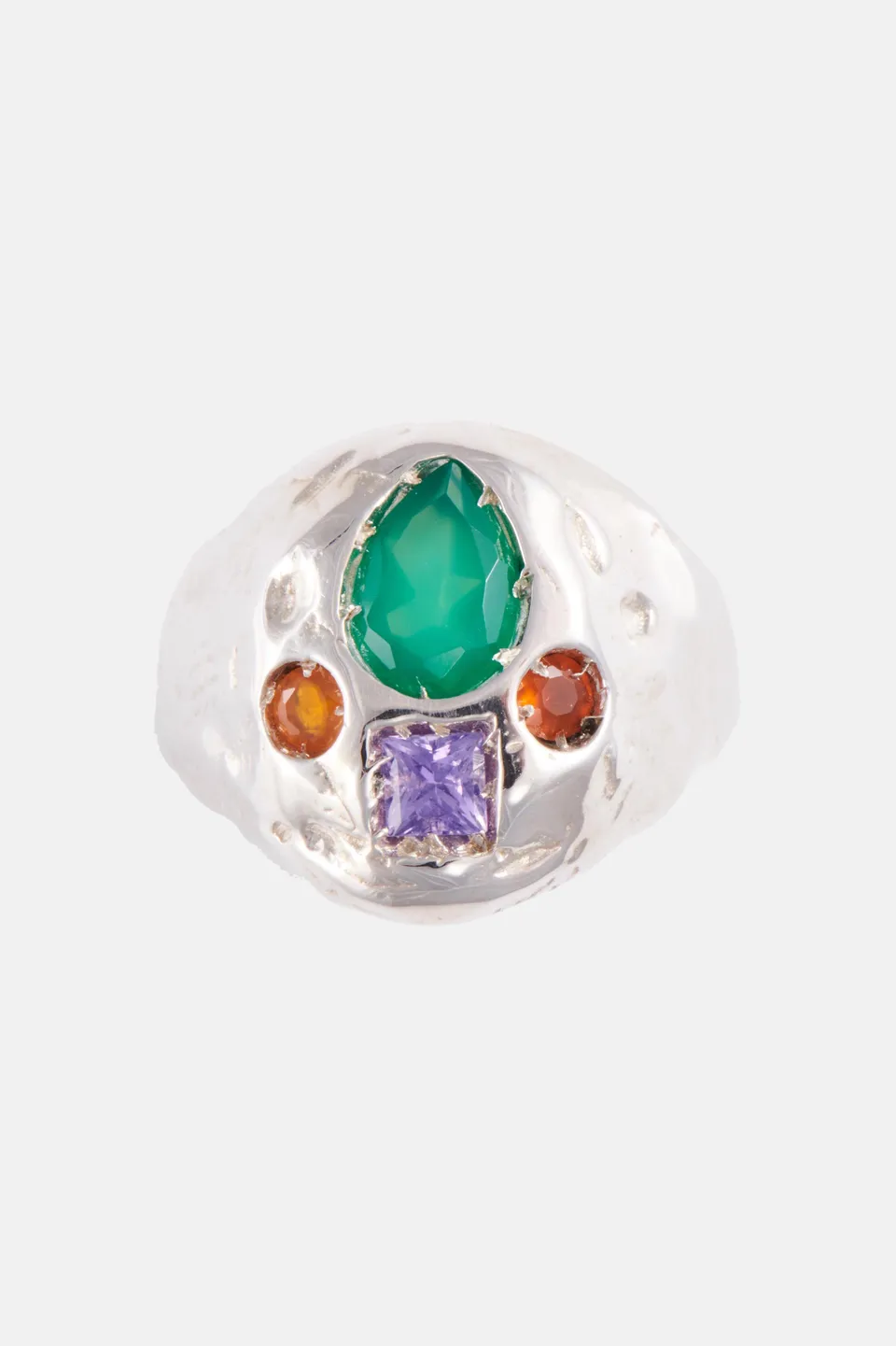 Voodoo Jewels Bold Shapes Arteaga anello sigillo in argento