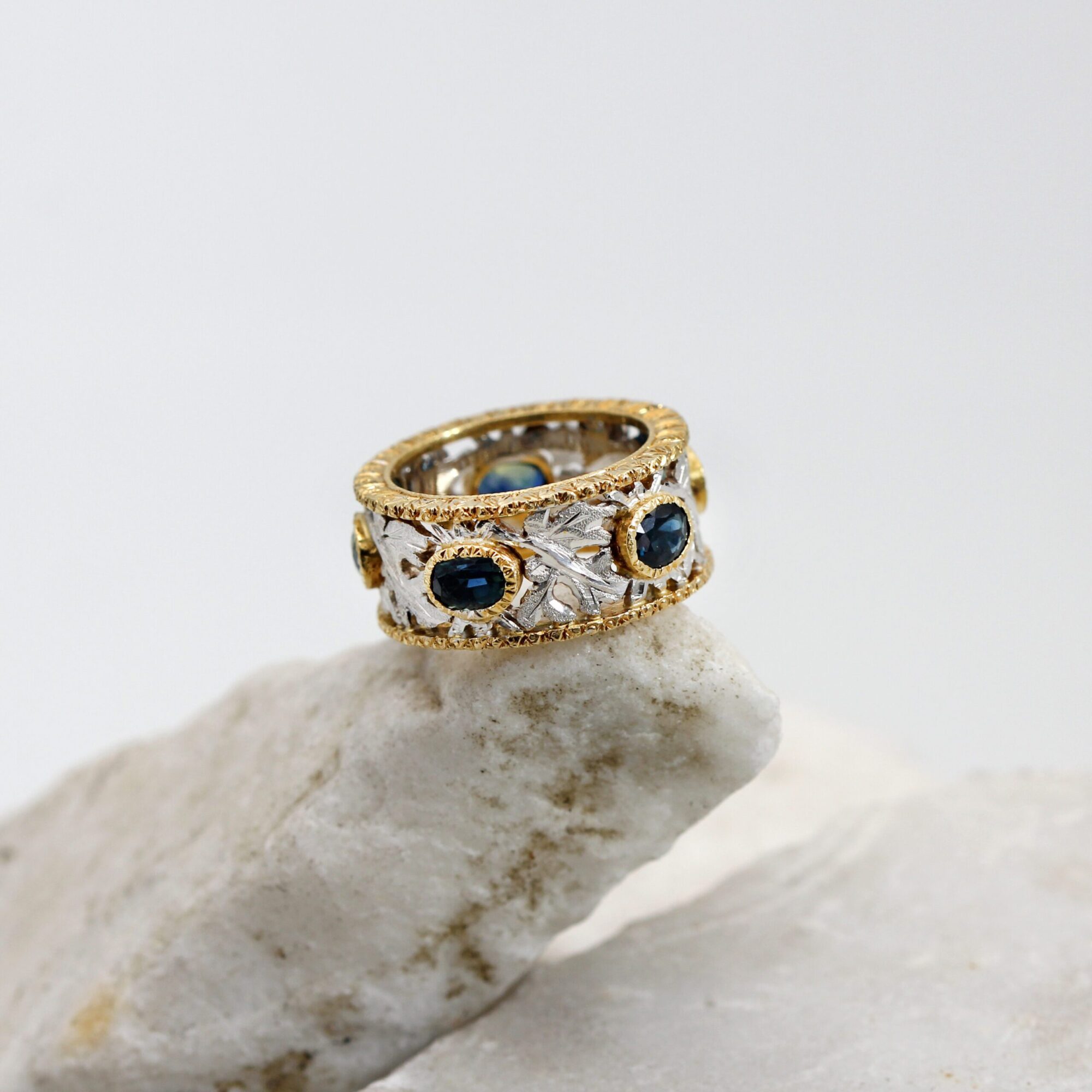 Anna Gioielli Stile Orafo Fiorentino anello oro zaffiri 3,90 ct