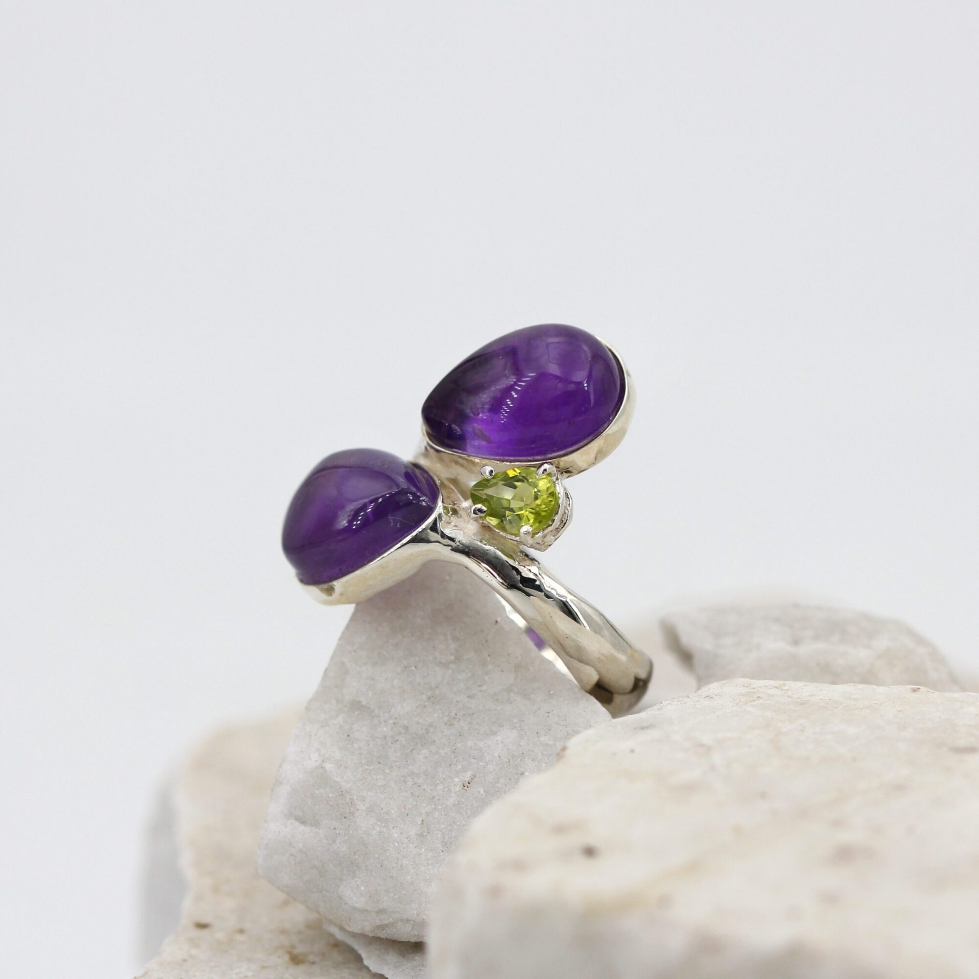 Anna Gioielli Anelli Anello argento ametiste peridoto goccia