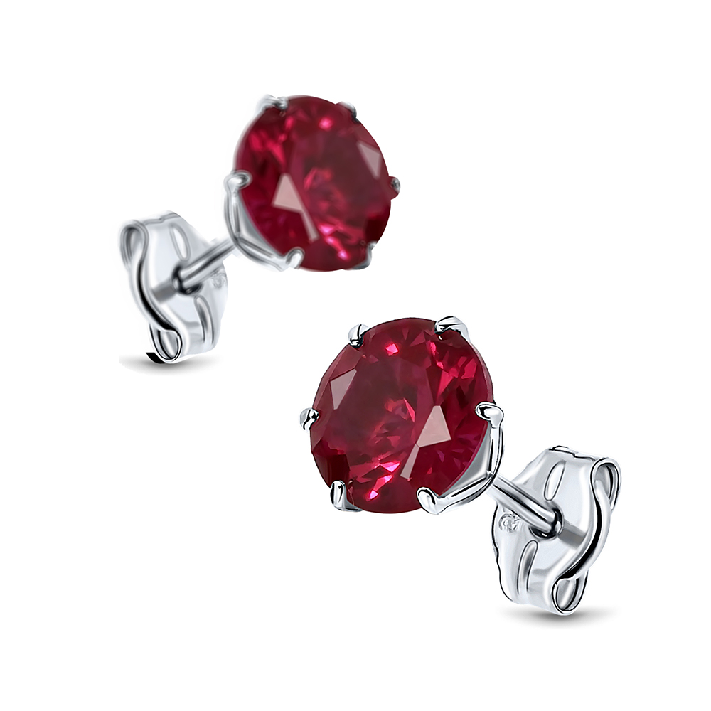 Miore Earrings orecchini oro bianco 9KT rubino